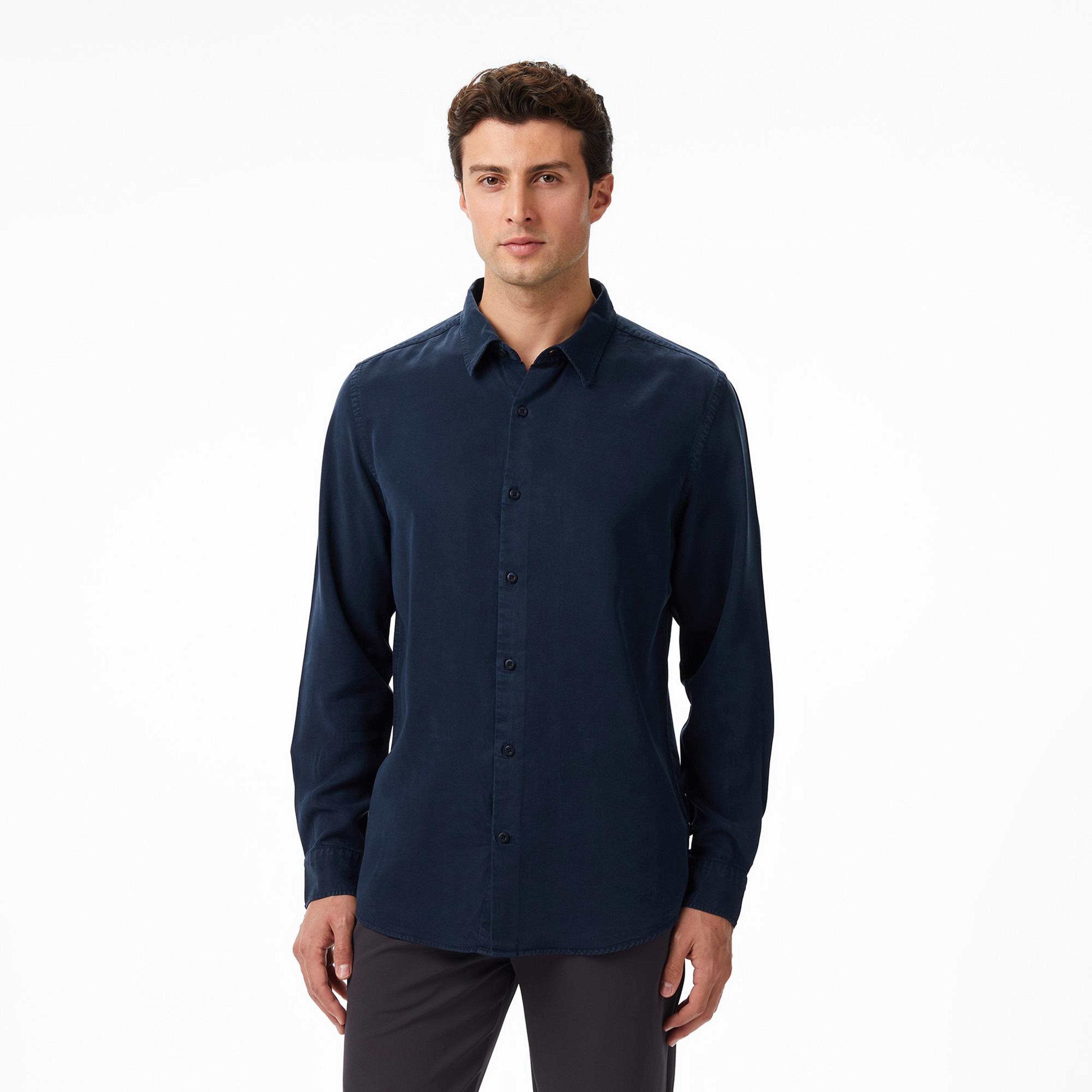 Nautica Erkek Lacivert Classic Fit Gömlek