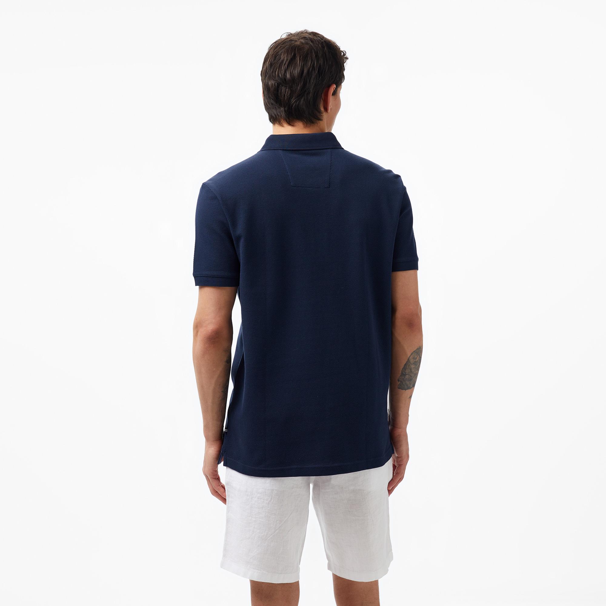 Nautica Erkek Lacivert Slim Fit Kısa Kollu Polo Yaka T-Shirt