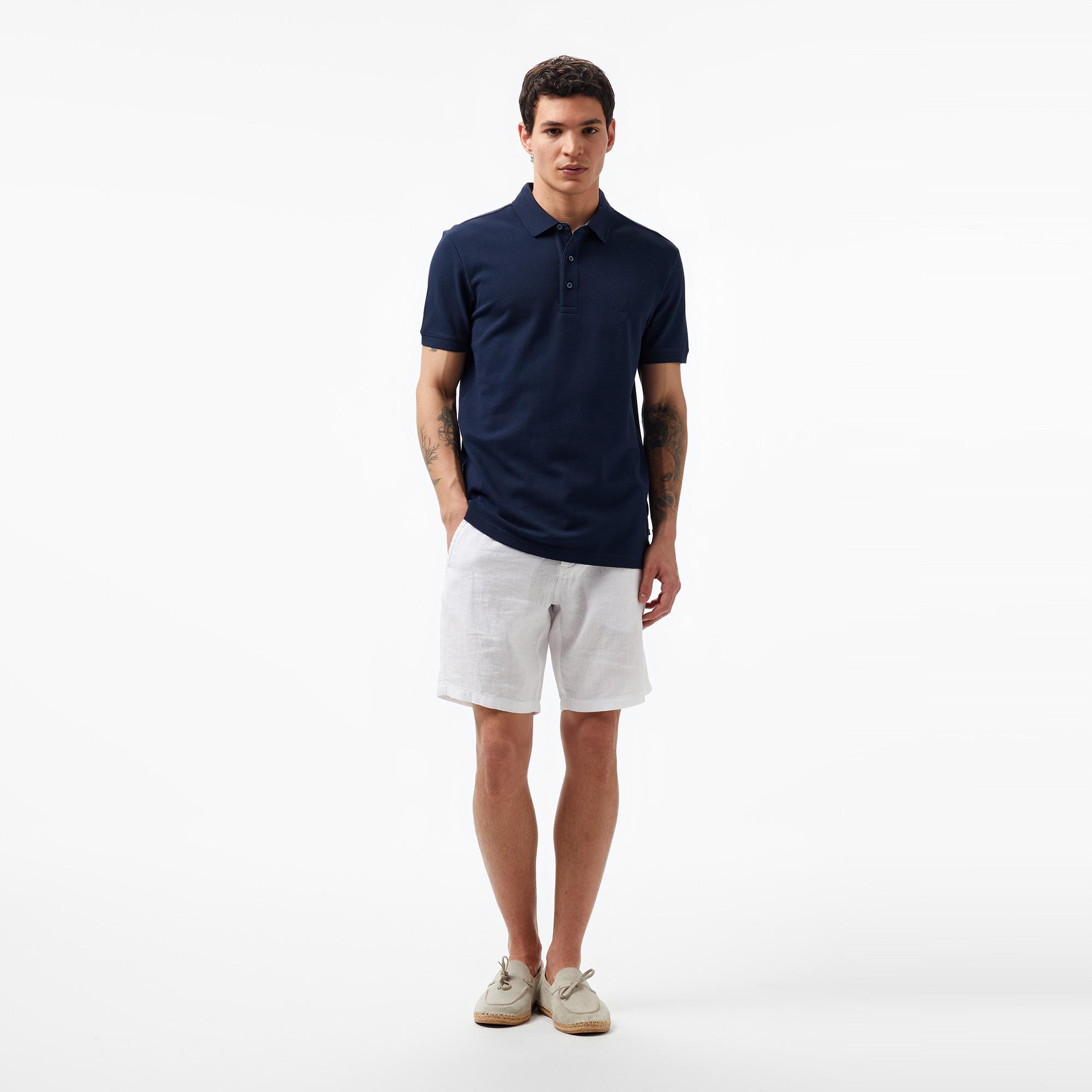 Nautica Erkek Lacivert Slim Fit Kısa Kollu Polo Yaka T-Shirt