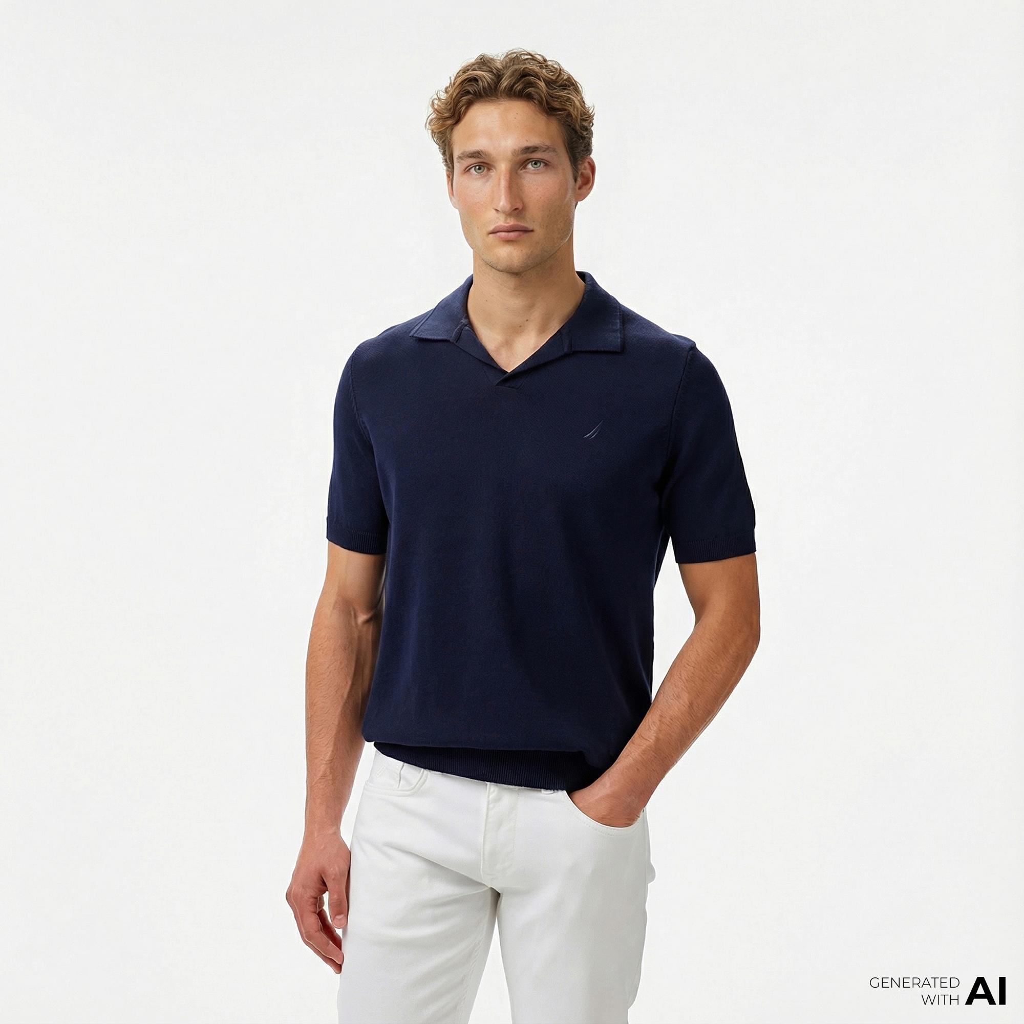 Nautica Erkek Lacivert Classic Fit Triko