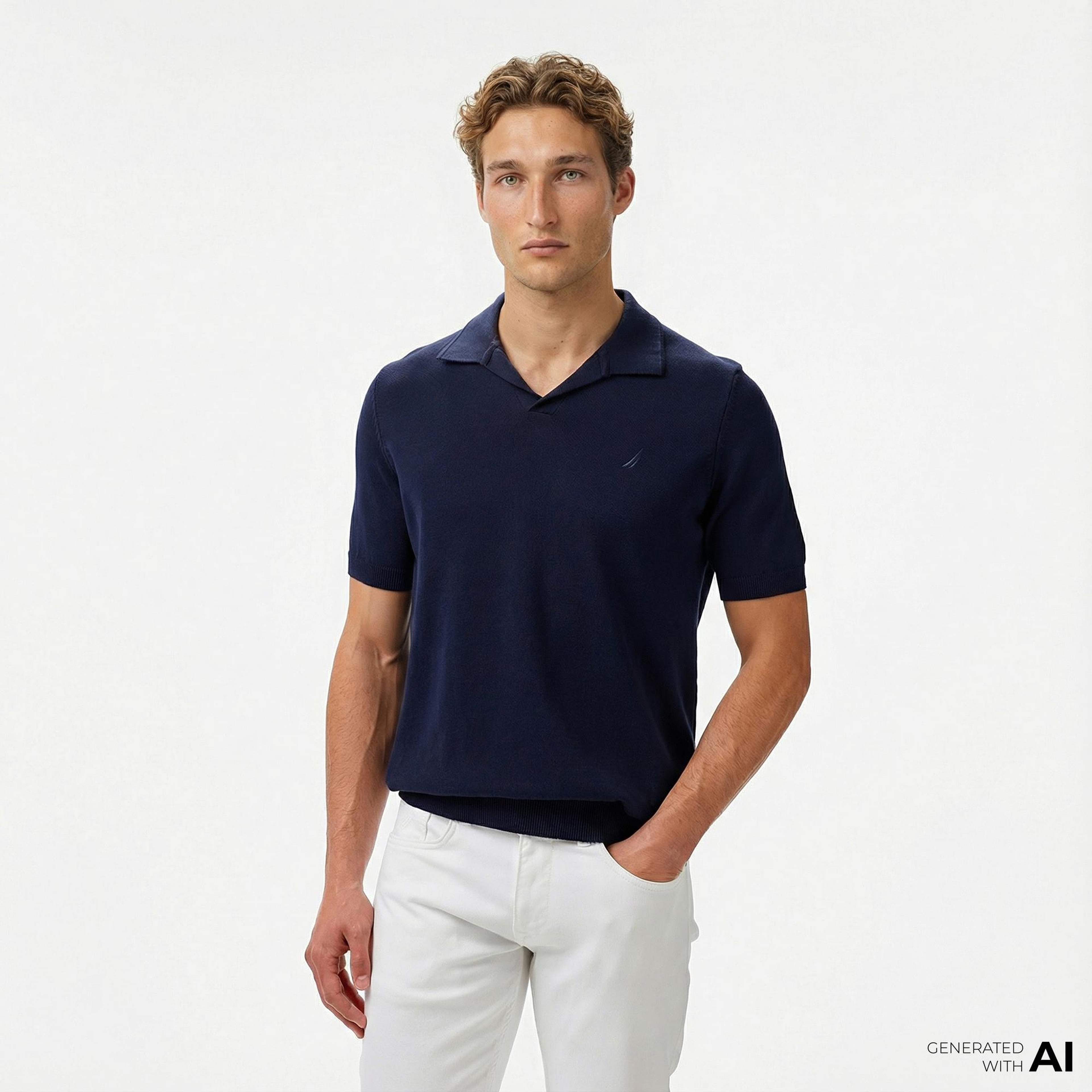 Nautica Erkek Lacivert Classic Fit Triko