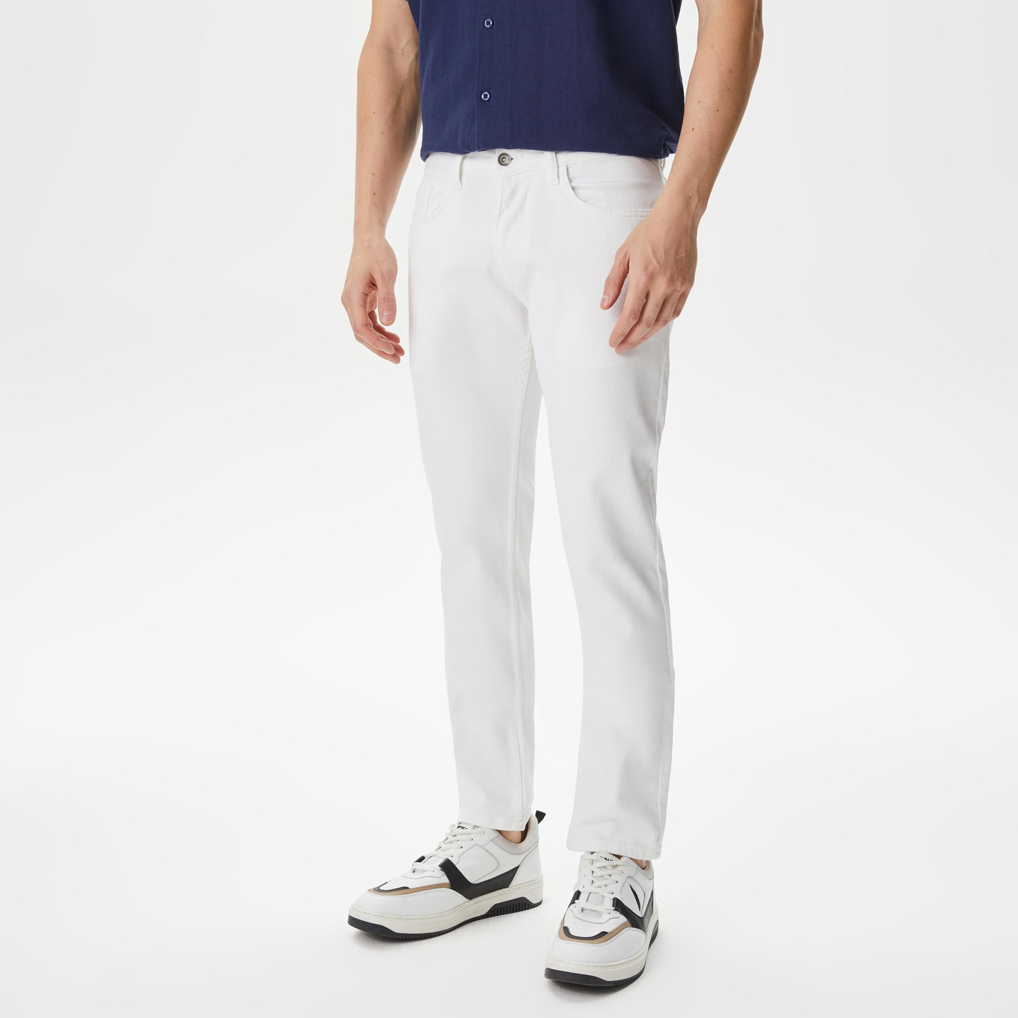 Nautica Erkek Beyaz Slim Fit Jean