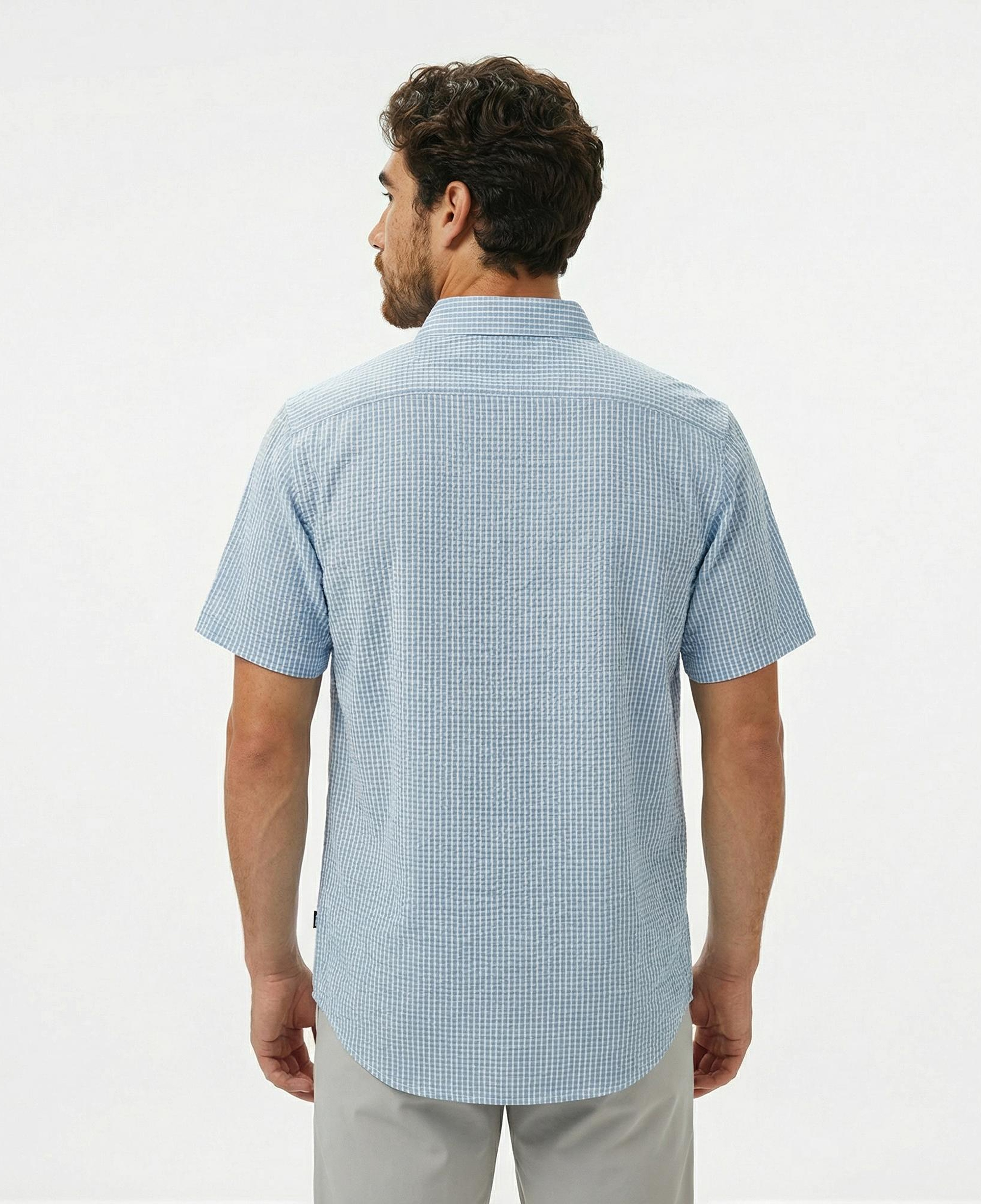 Nautica Erkek Mavi Classic Fit Çizgili Gömlek