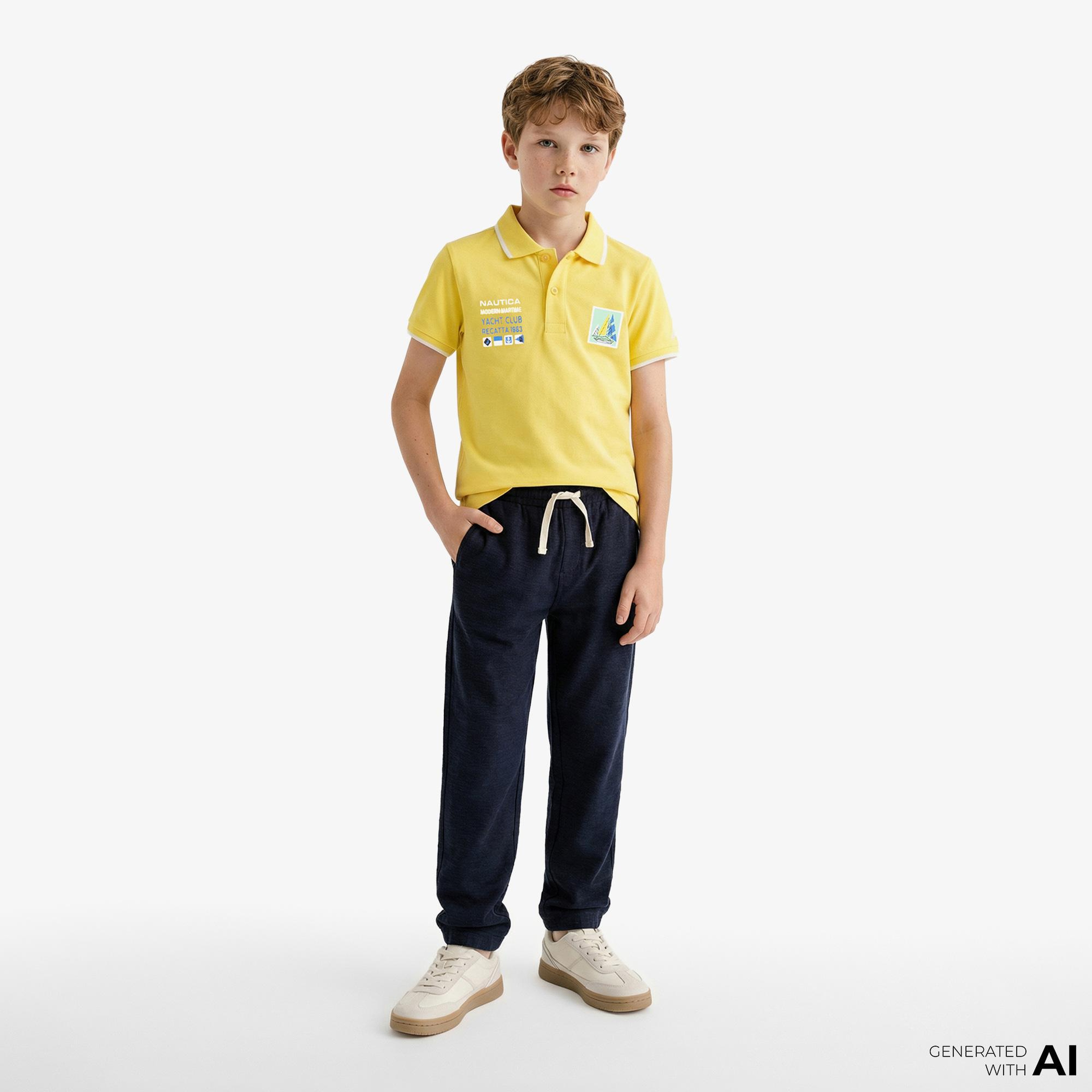 Nautica Erkek Çocuk Sarı Regular Fit Polo Yaka T-Shirt