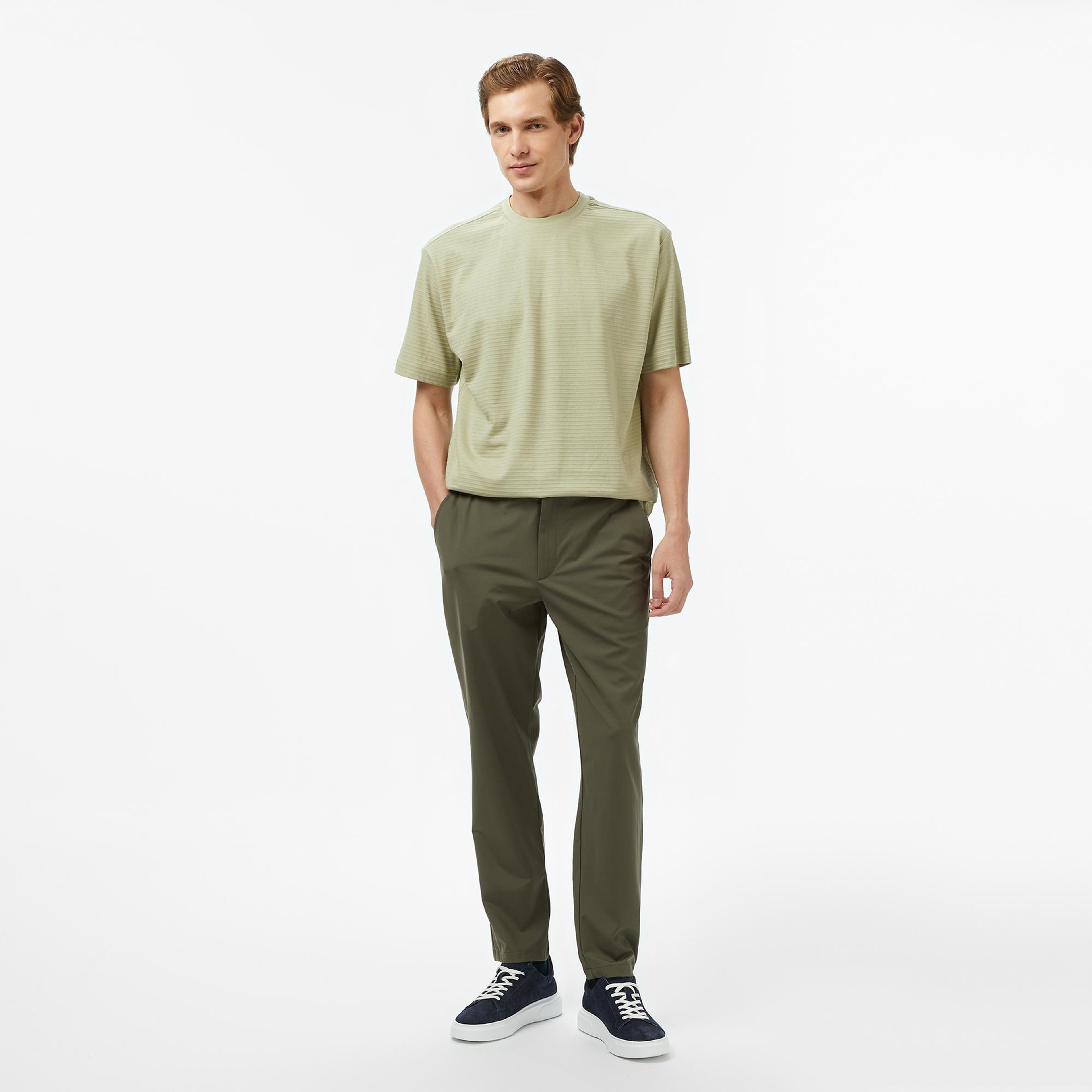 Nautica Erkek Yeşil Regular Fit Çizgili T-Shirt