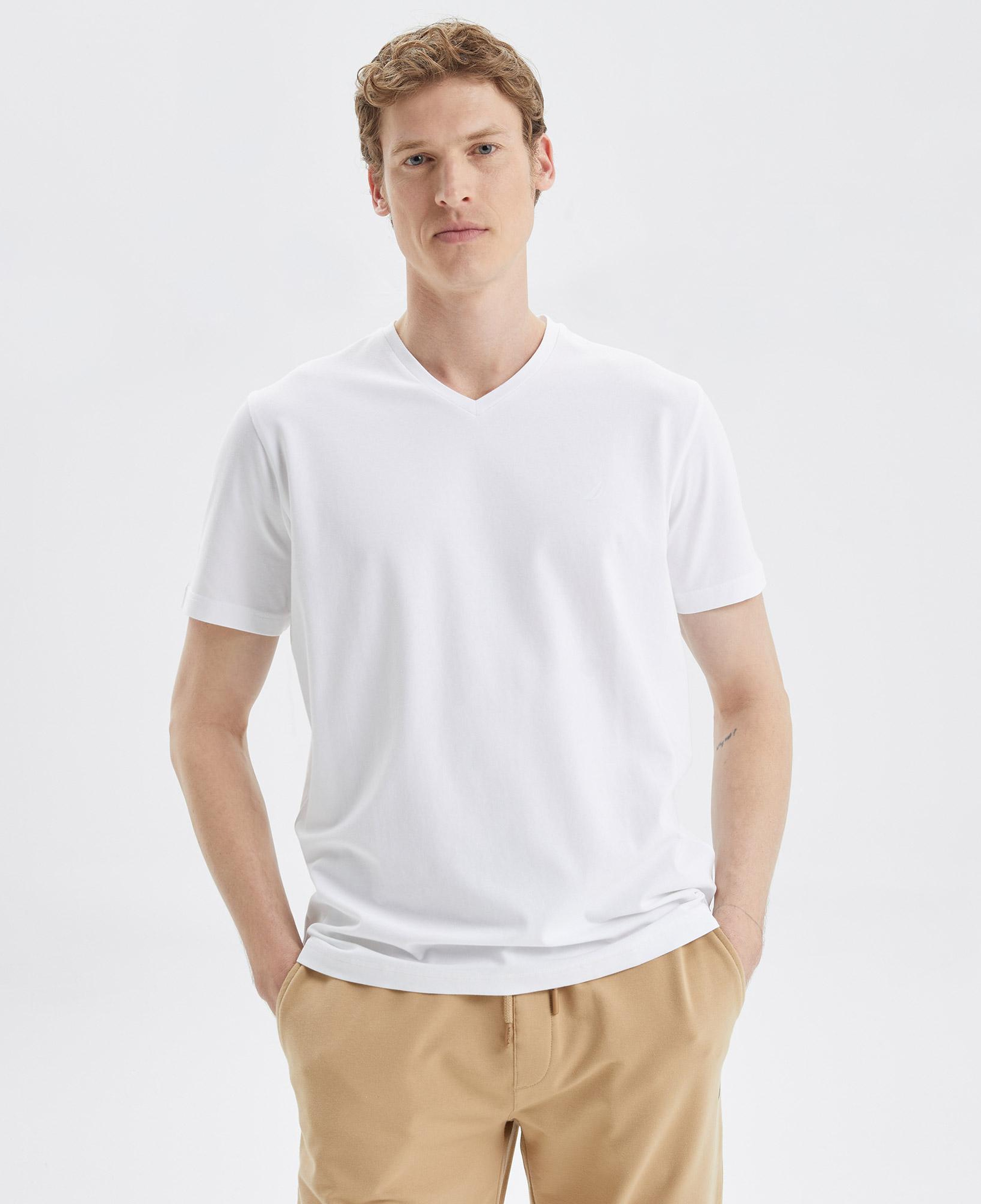 Nautica Erkek Beyaz Standart Fit T-Shirt