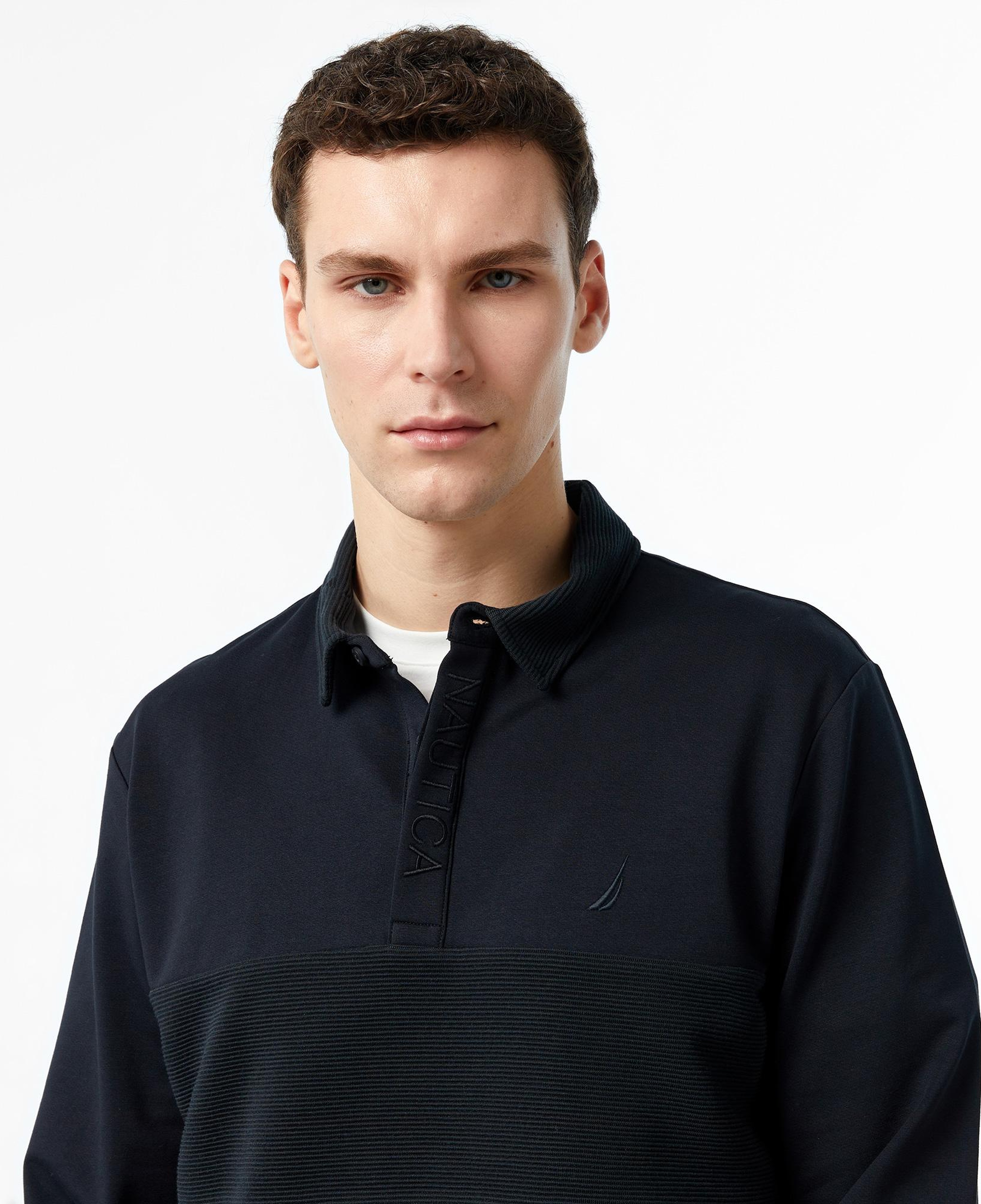 Nautica Erkek Siyah Uzun Kollu Polo Yaka T-Shirt