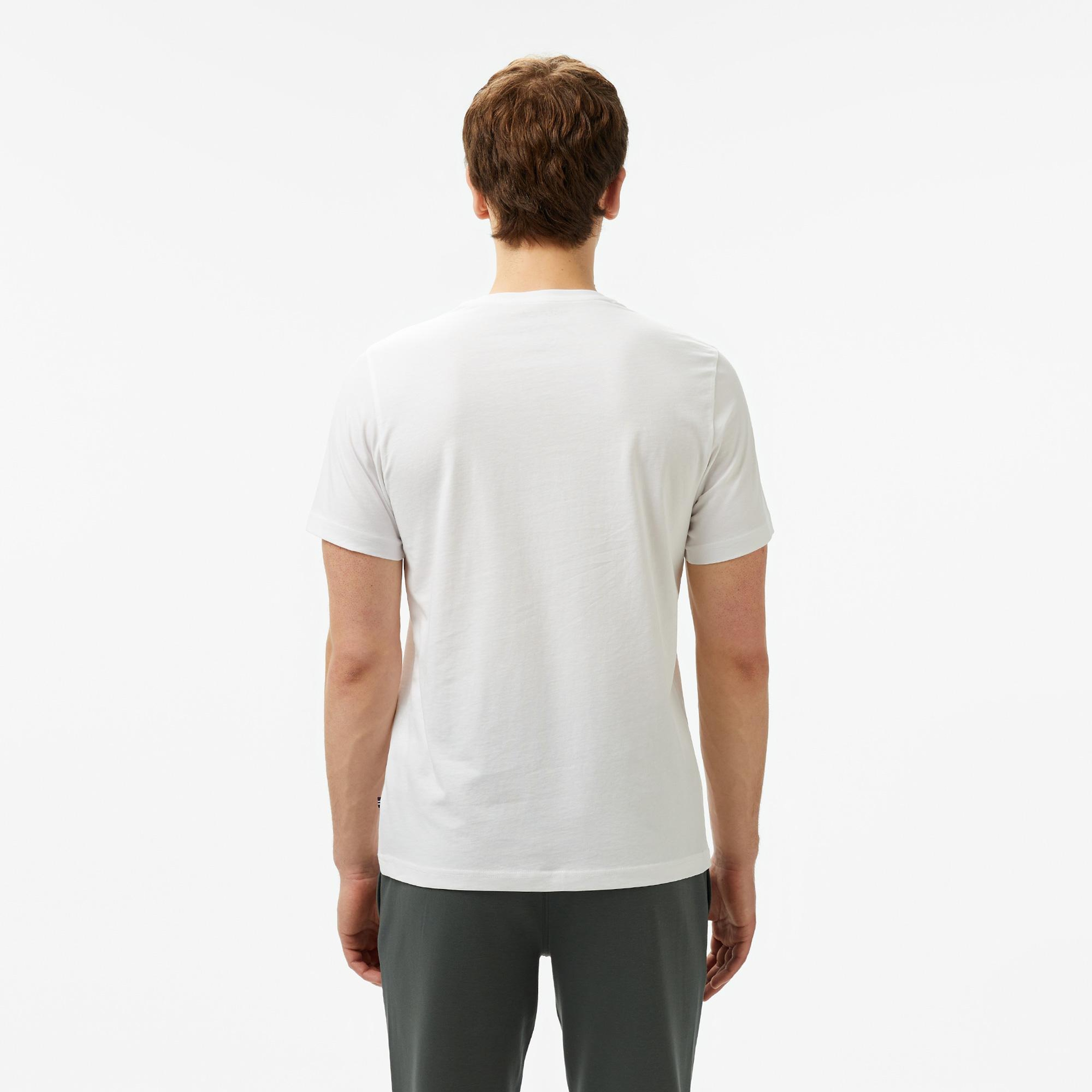 Nautica Erkek Beyaz Regular Fit Baskılı T-Shirt