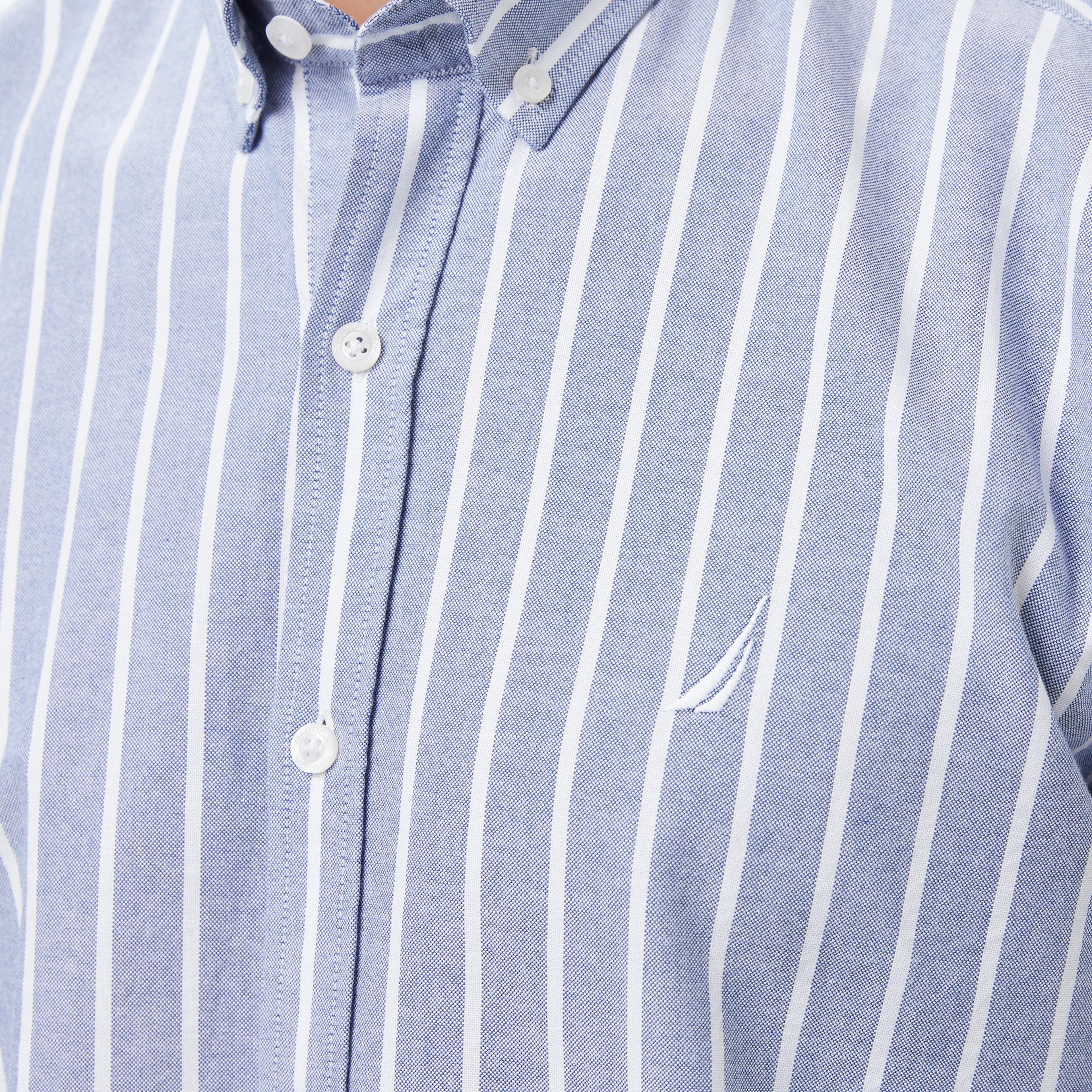 Nautica Erkek Lacivert Classic Fit Çizgili Gömlek