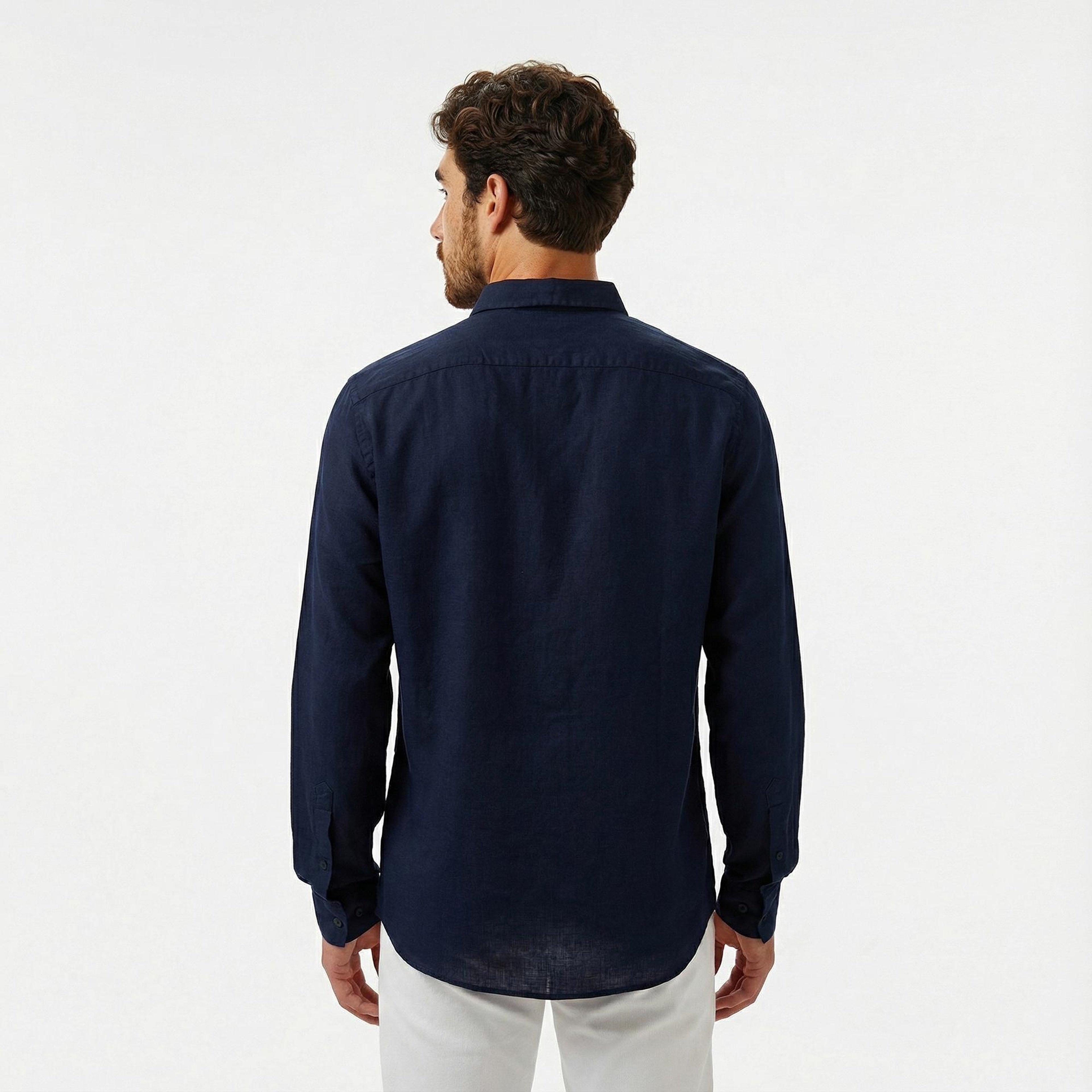 Nautica Erkek Lacivert Classic Fit Gömlek