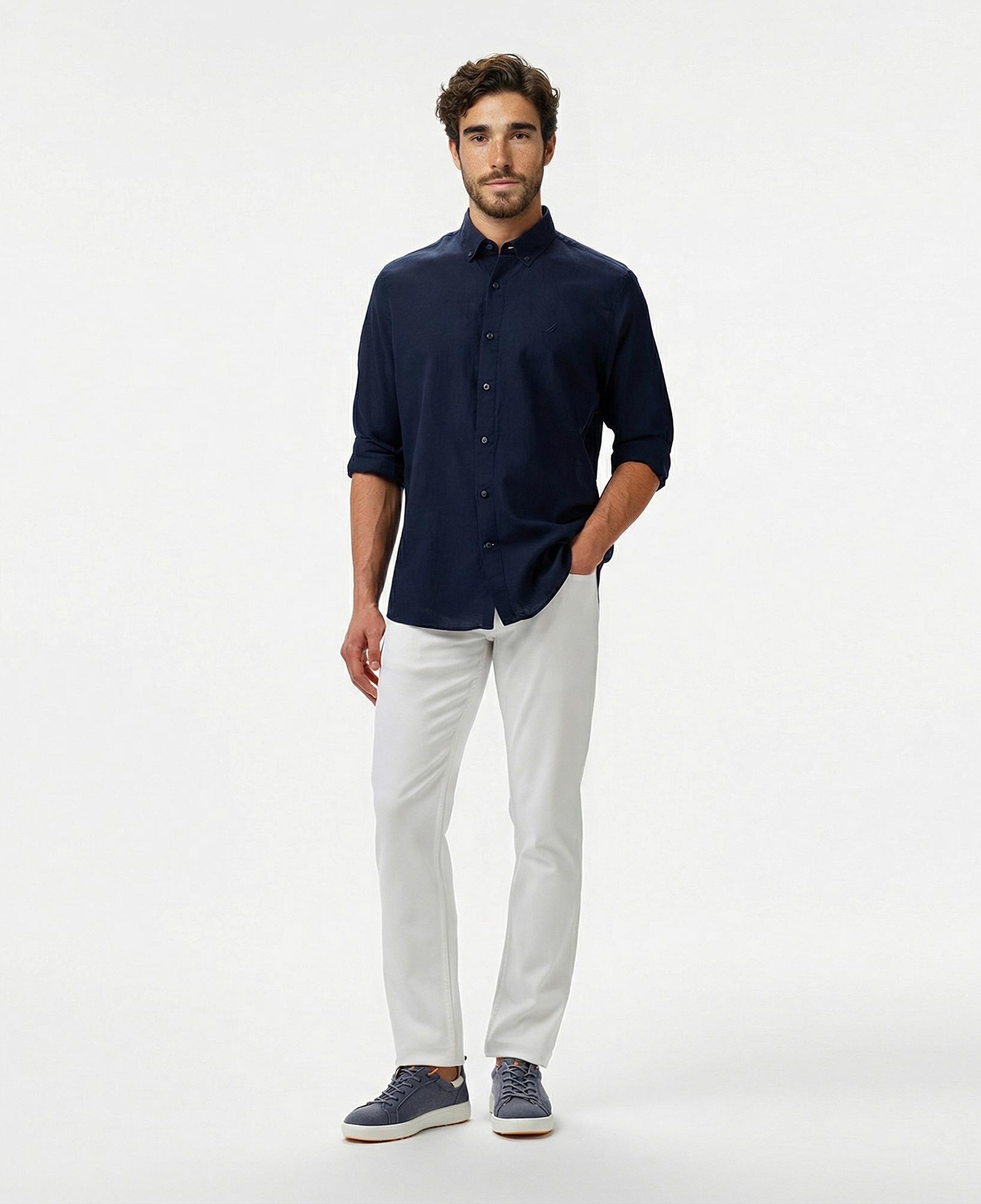 Nautica Erkek Lacivert Classic Fit Gömlek