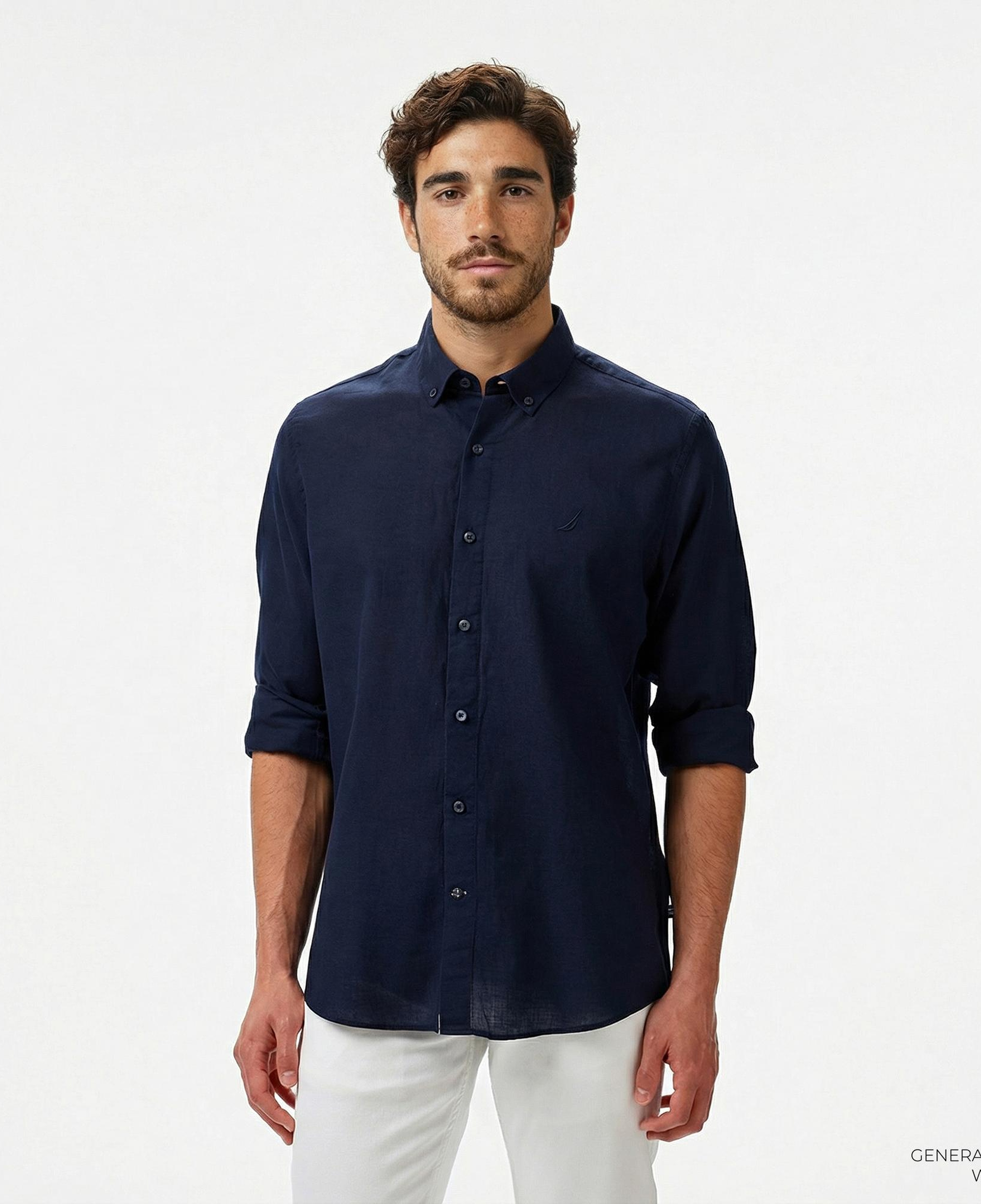 Nautica Erkek Lacivert Classic Fit Gömlek