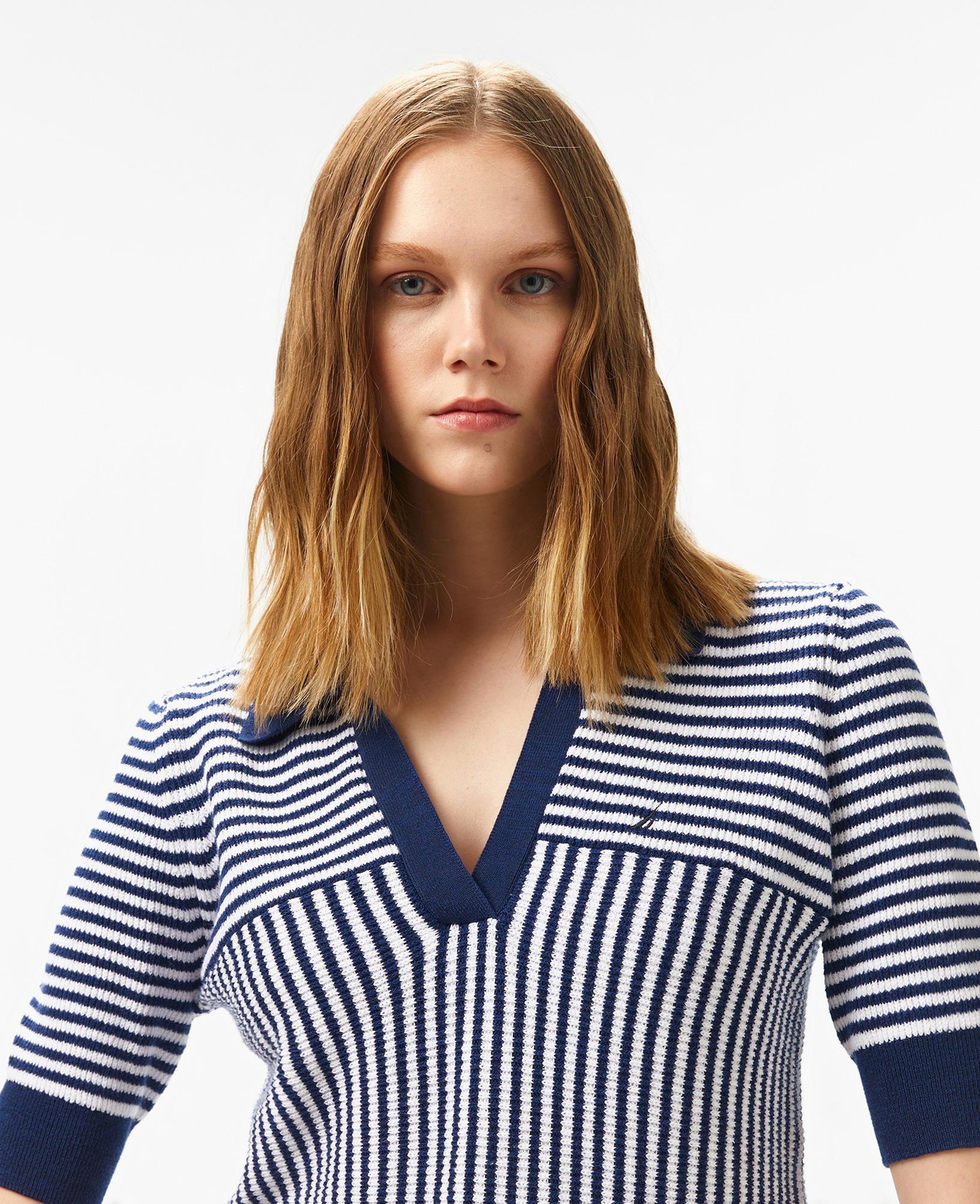 Nautica Kadın Lacivert Regular Fit Çizgili Triko