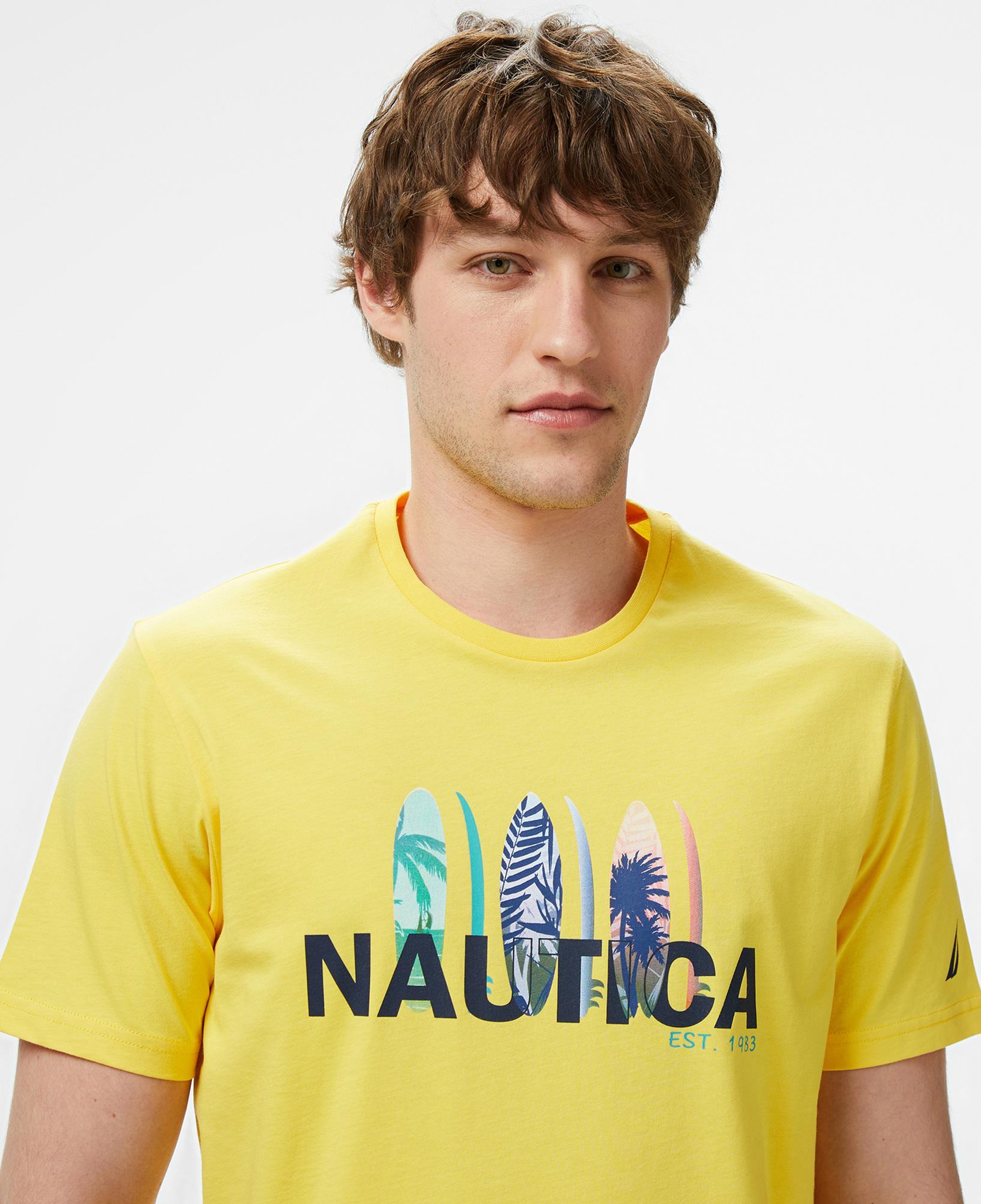Nautica Erkek Sarı Regular Fit T-Shirt