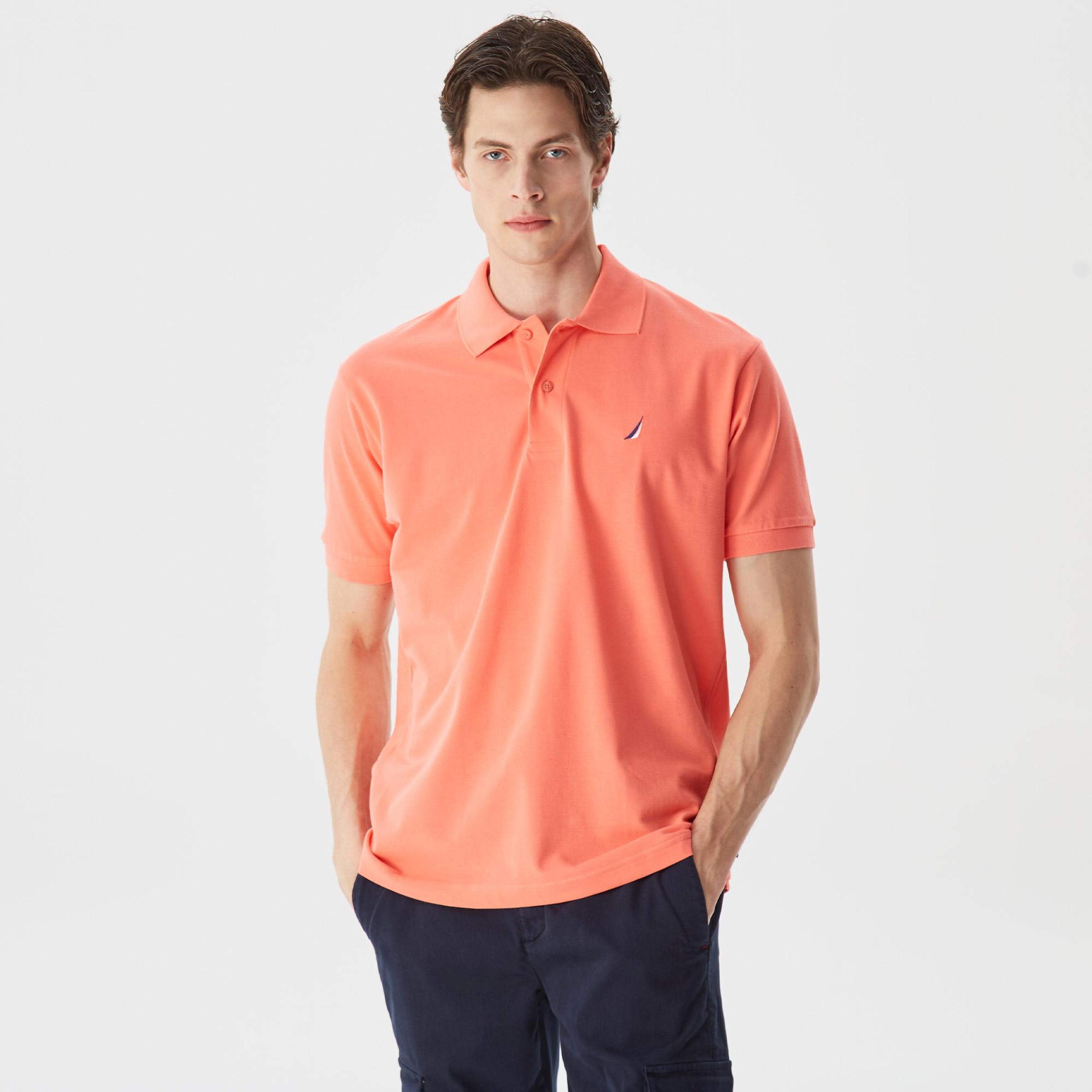 Nautica Erkek Turuncu Classic Fit Kısa Kollu Polo Yaka T-Shirt