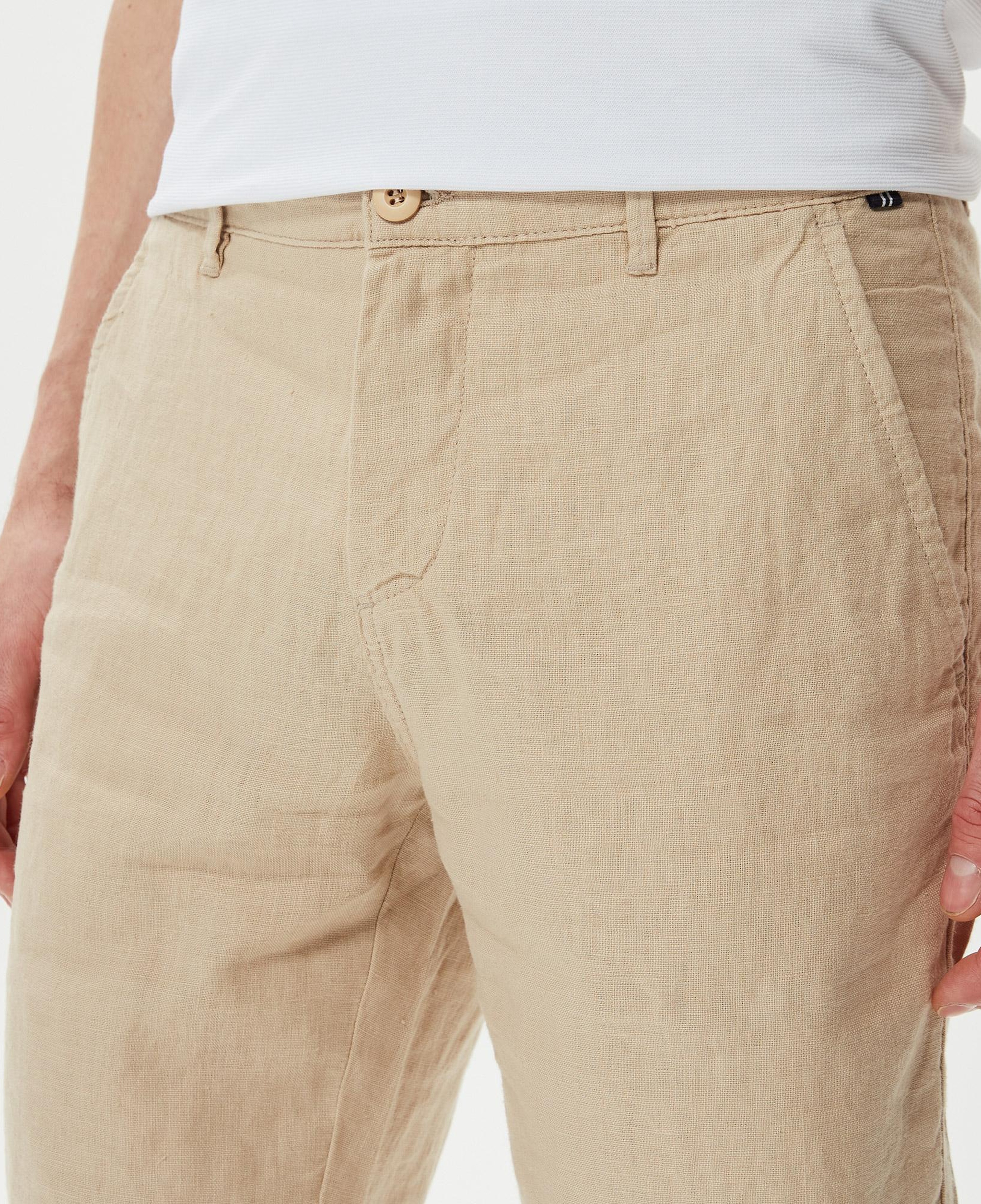 Nautica Erkek Krem Rengi Keten Bermuda