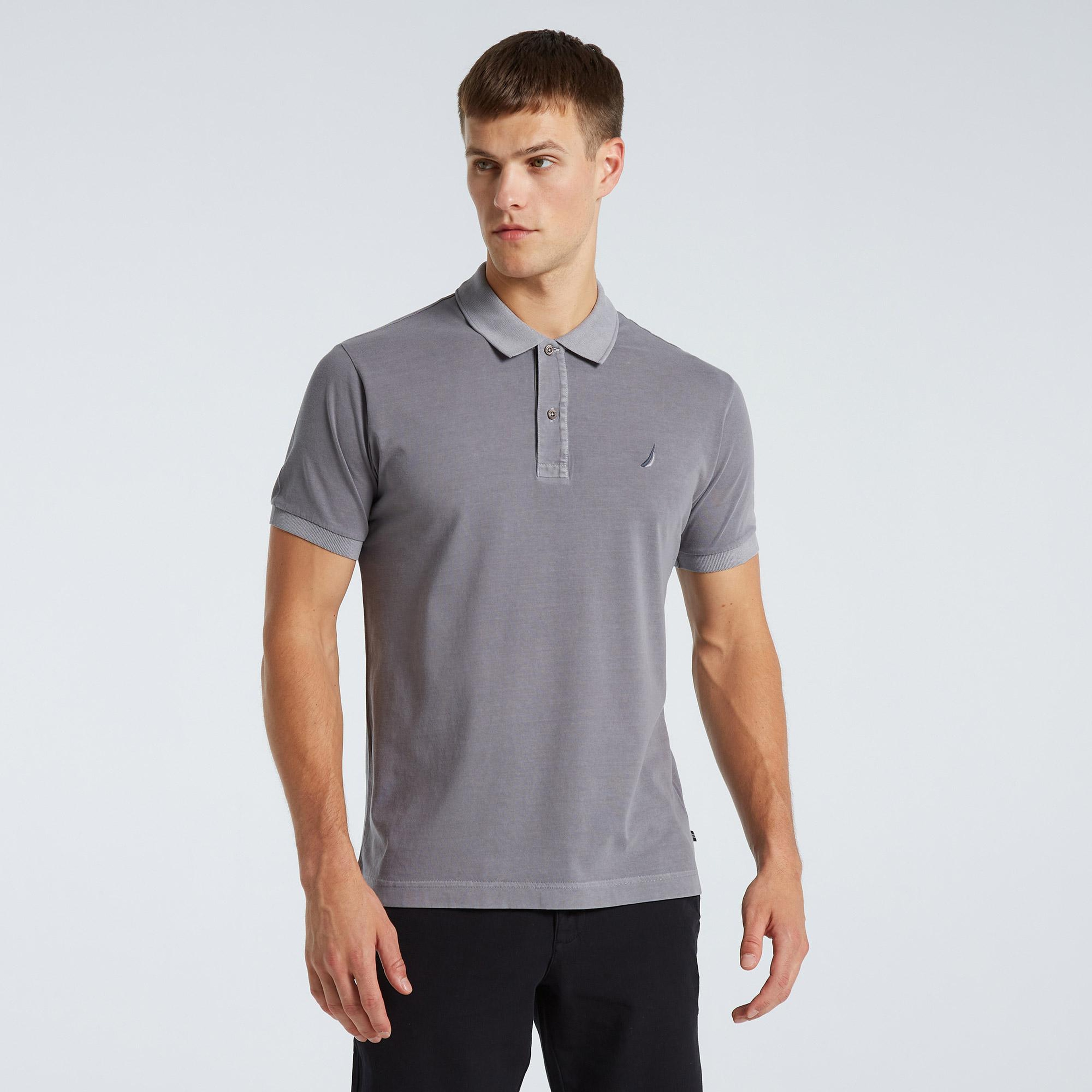Nautica Erkek Gri Classic Fit Kısa Kollu Polo Yaka T-Shirt