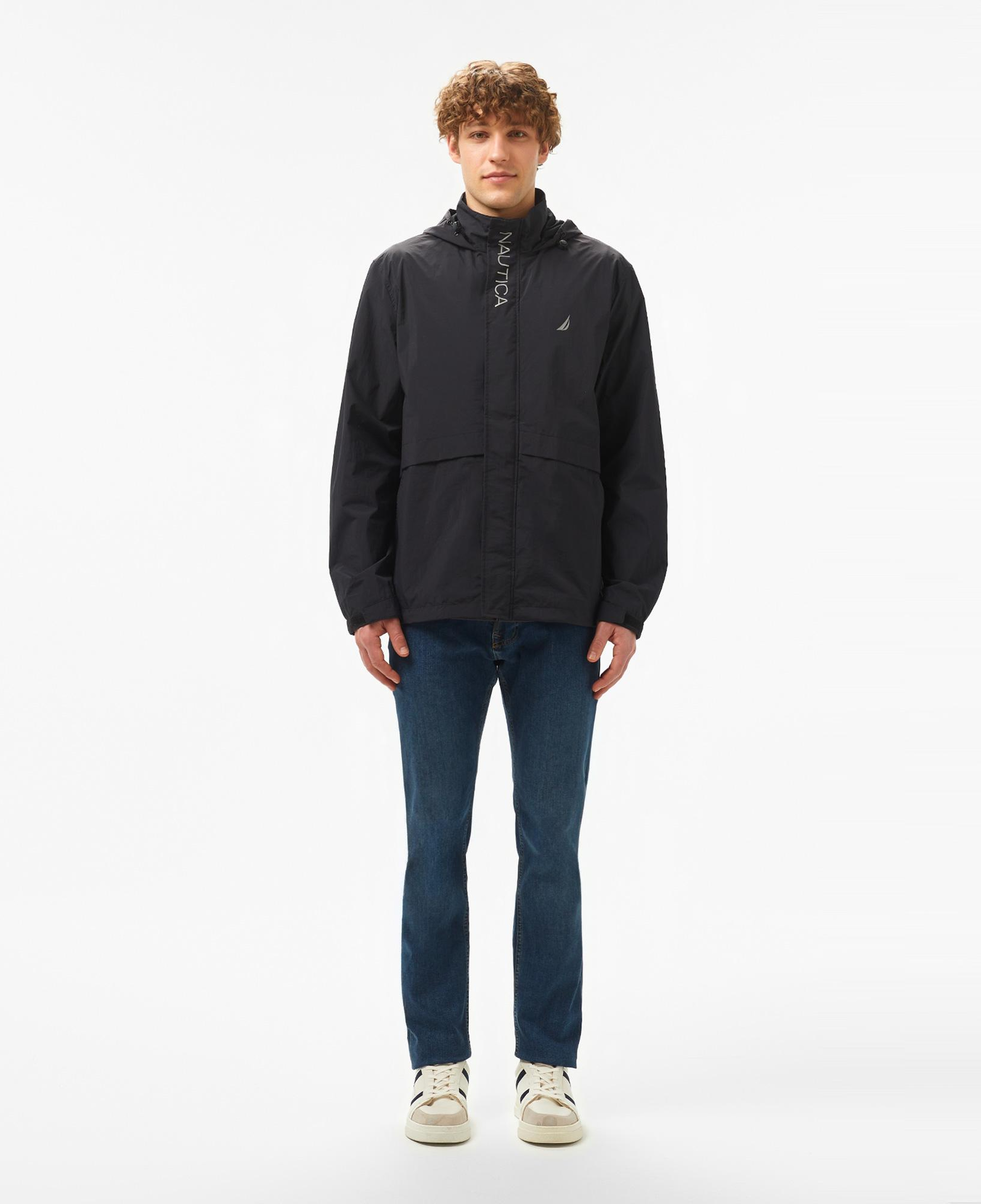 Nautica Erkek Siyah Standart Fit Kapüşonlu Mont