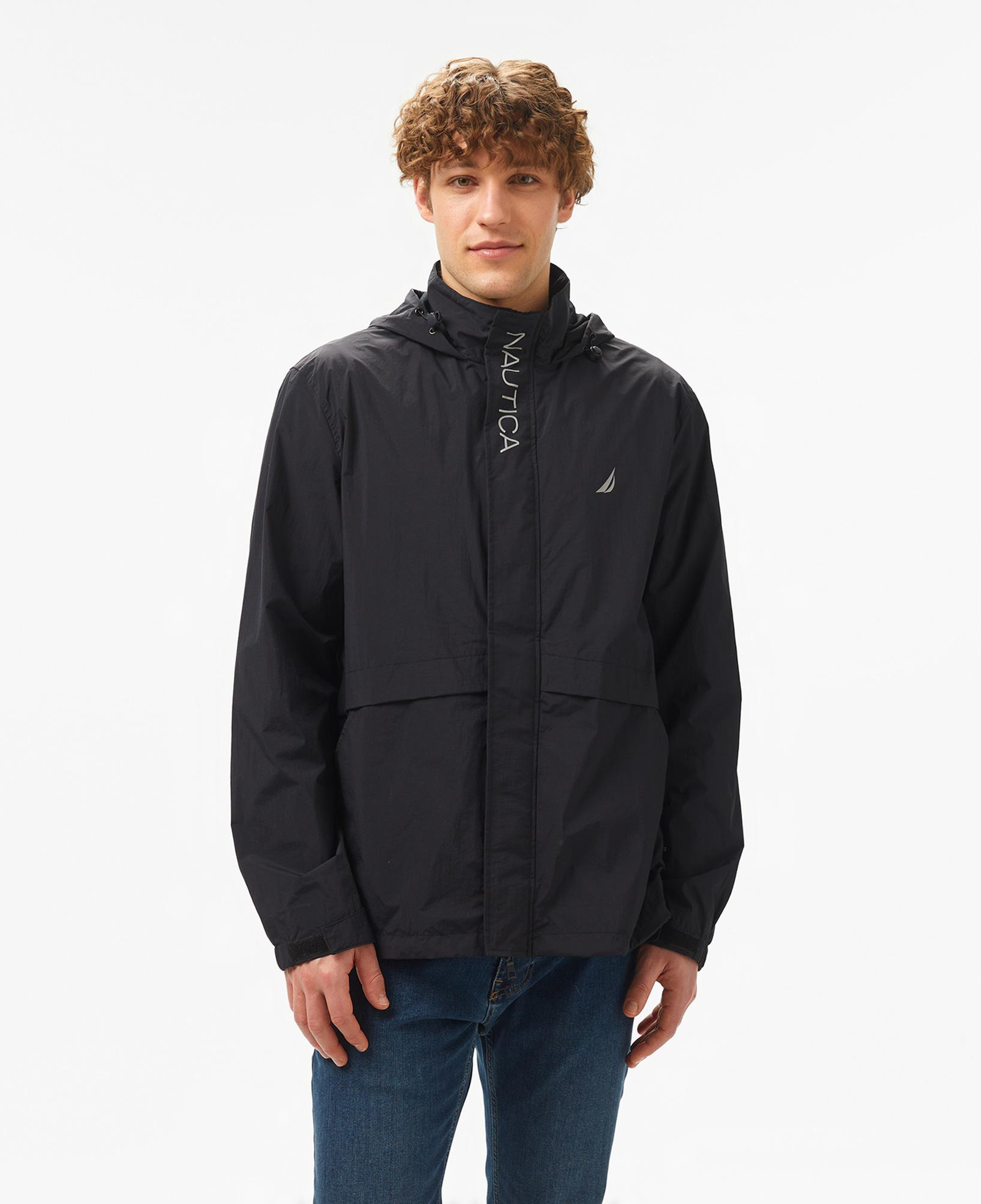 Nautica Erkek Siyah Standart Fit Kapüşonlu Mont