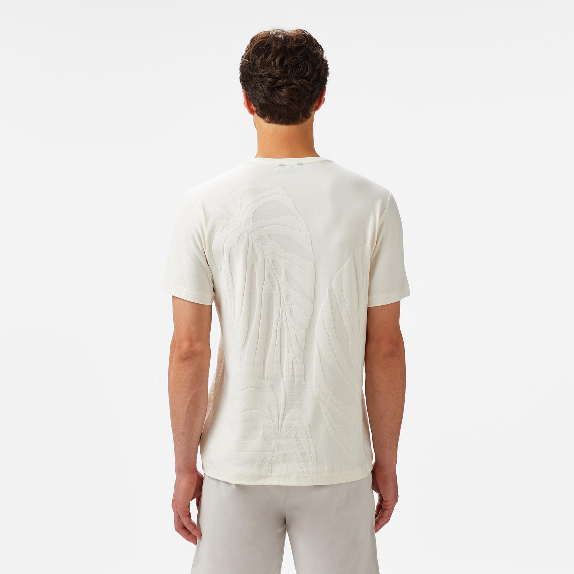 Nautica Erkek Krem Rengi Regular Fit Desenli T-Shirt