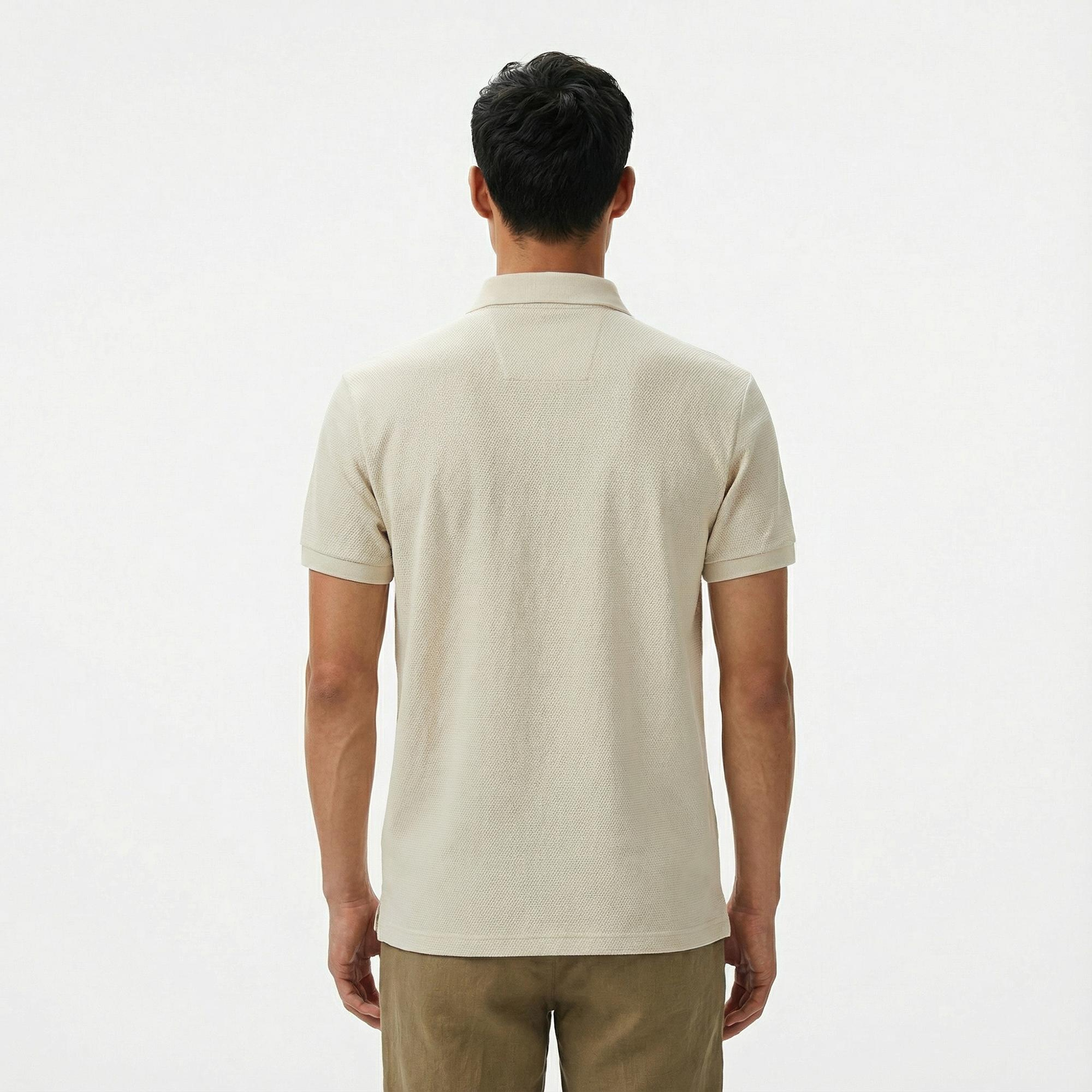 Nautica Erkek Bej Classic Fit Polo Yaka T-Shirt