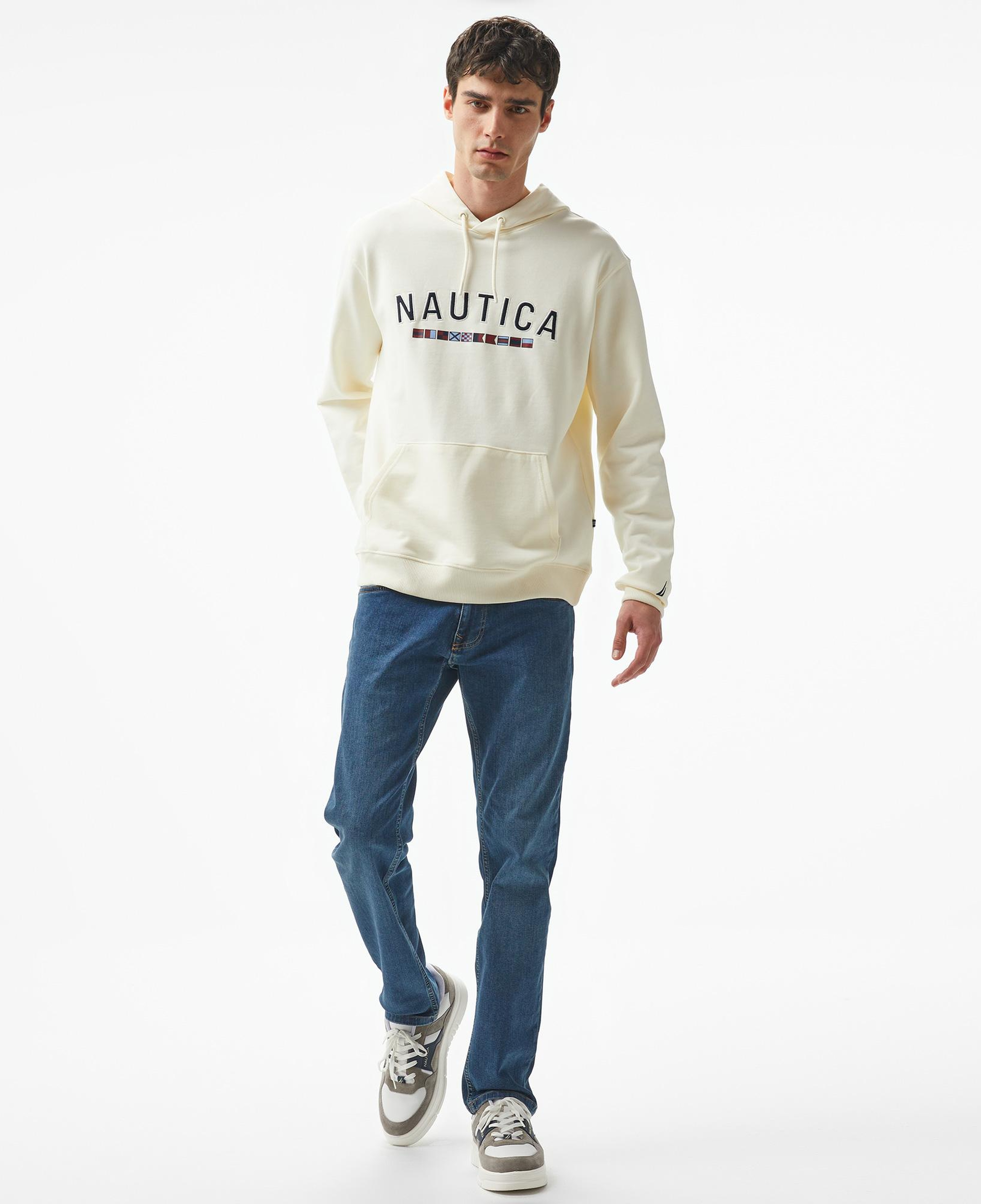 Nautica Erkek Beyaz Regular Fit Sweatshirt