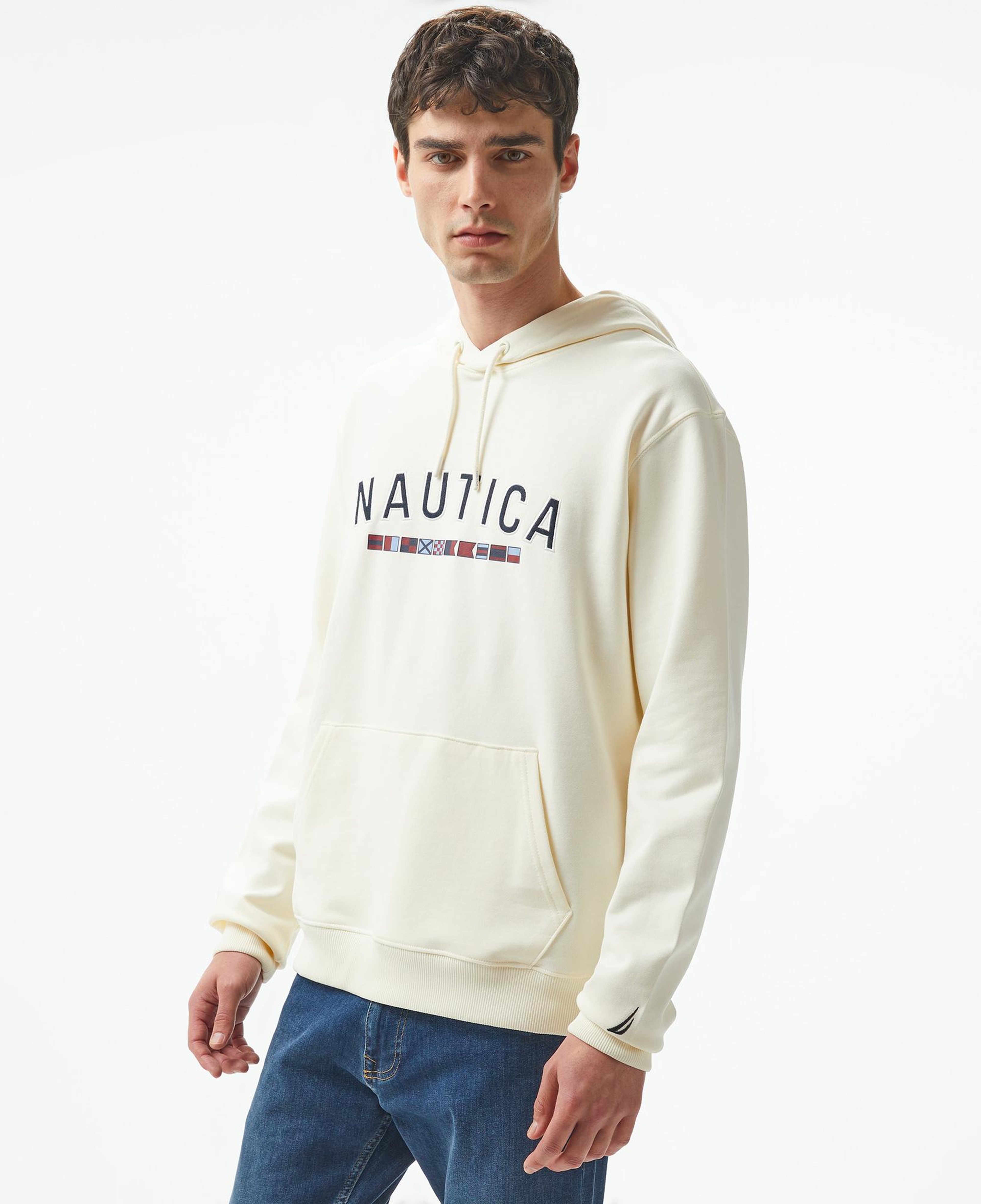 Nautica Erkek Beyaz Regular Fit Sweatshirt