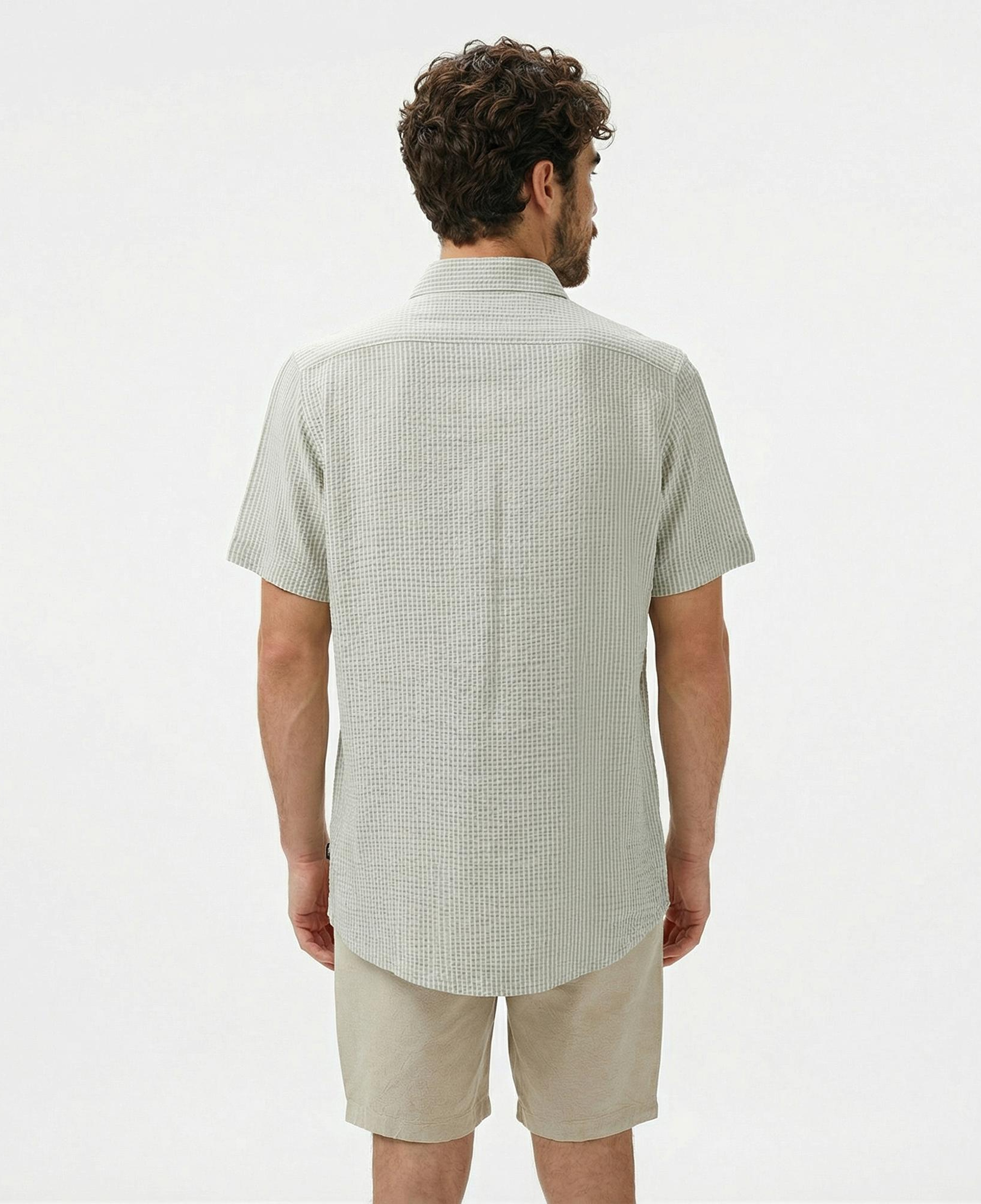 Nautica Erkek Yeşil Classic Fit Çizgili Gömlek