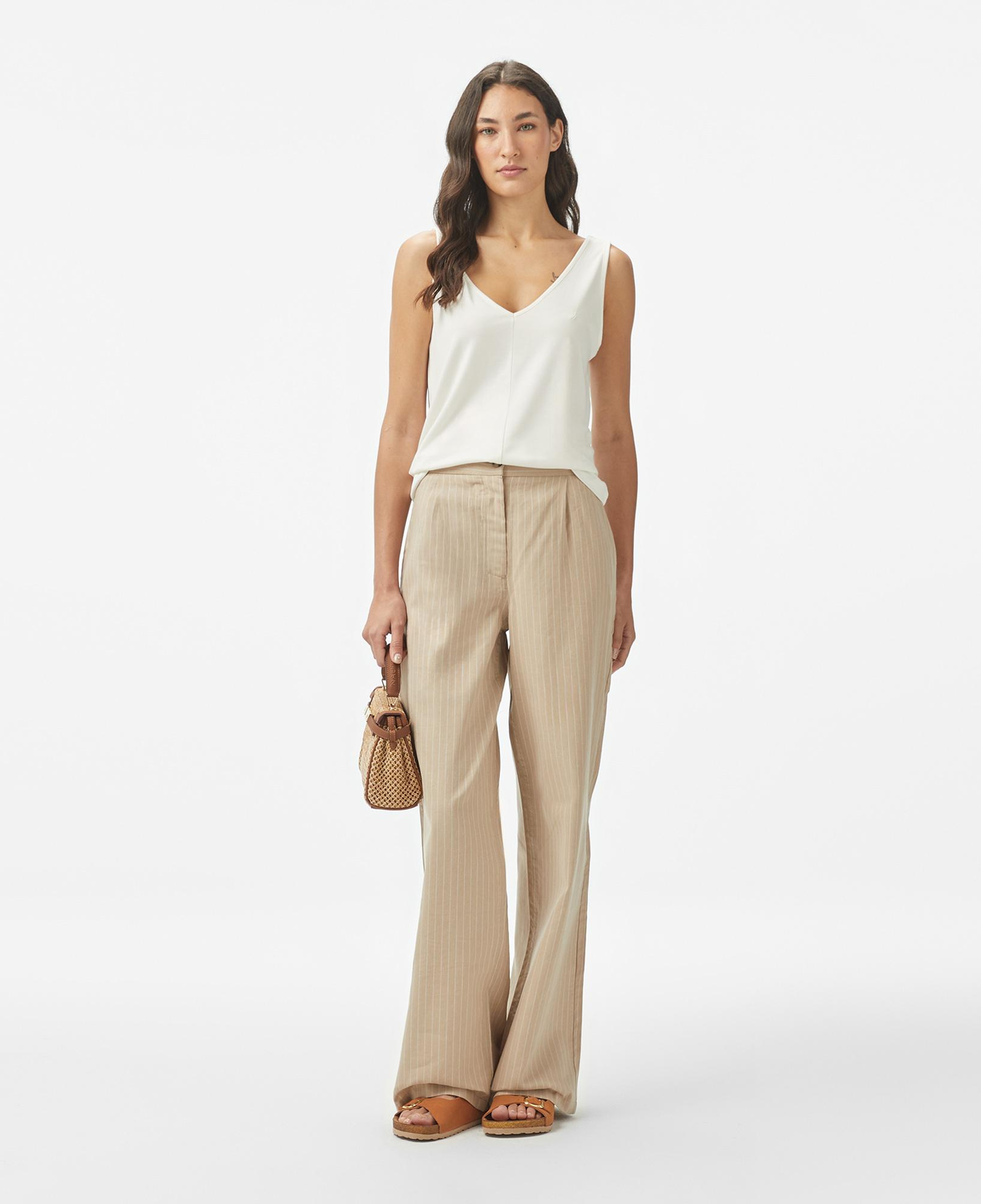 Nautica Kadın Bej Regular Fit Pantolon