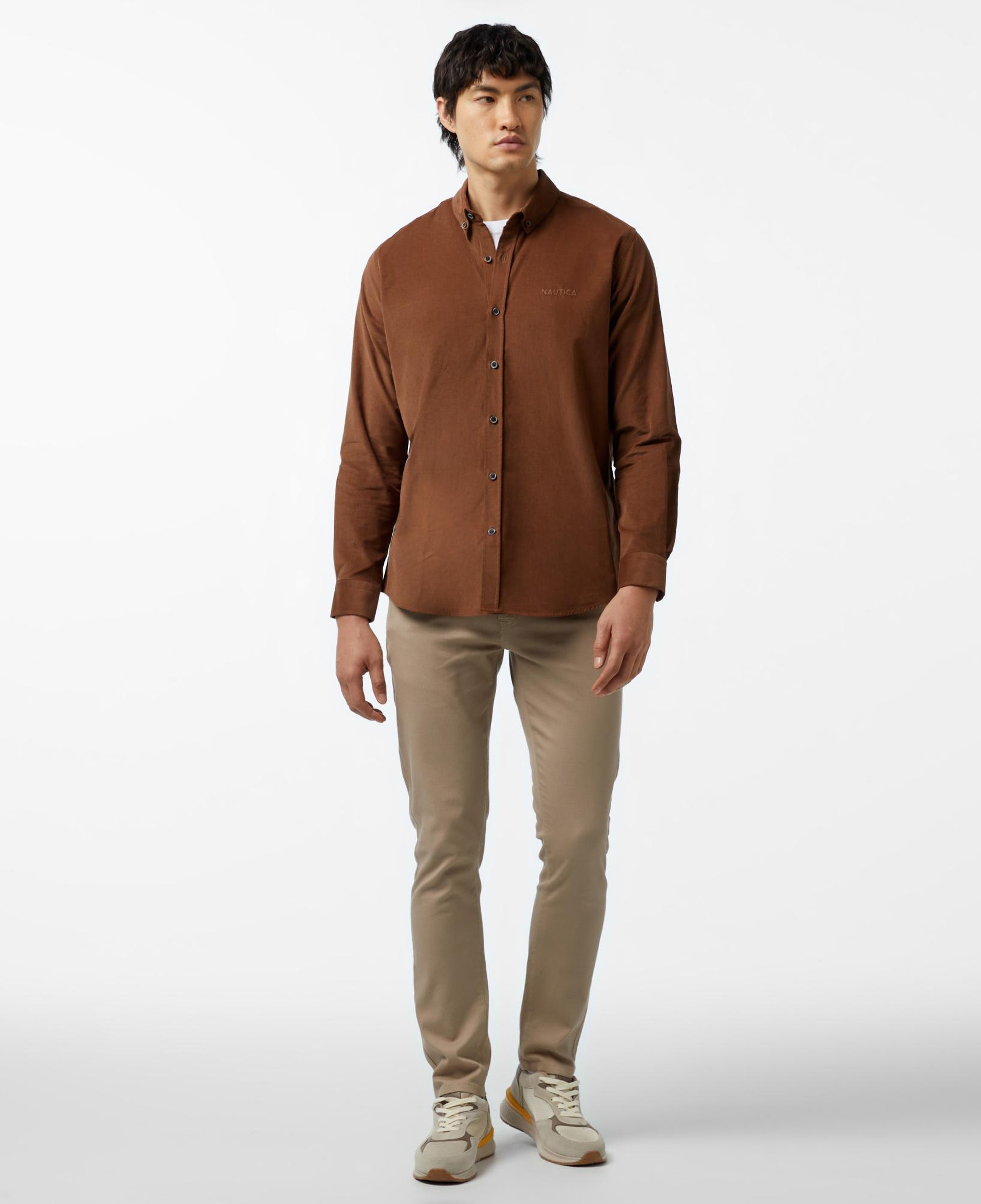 Nautica Erkek Kahverengi Classic Fit Gömlek