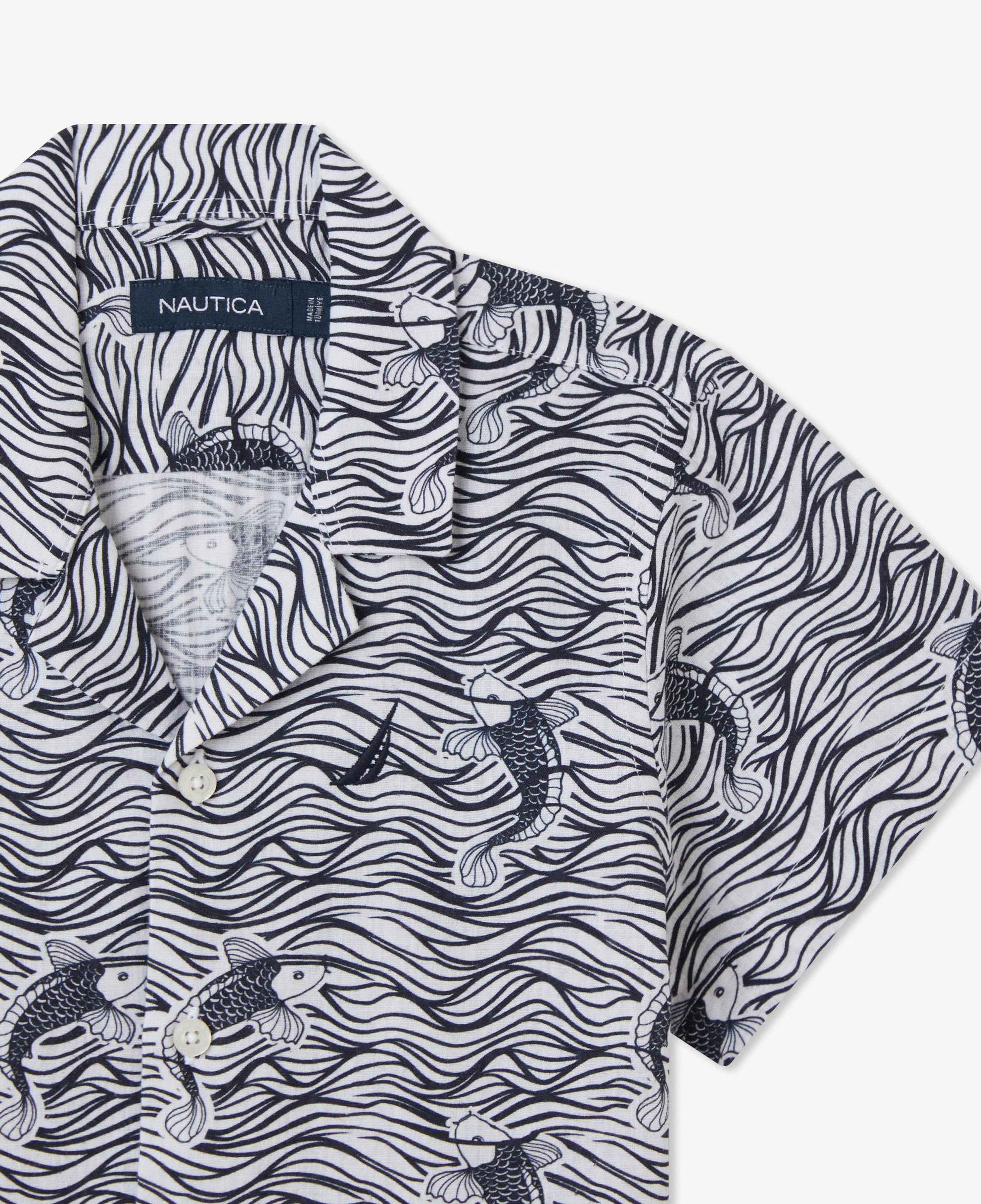 Nautica Erkek Çocuk Siyah Classic Fit Desenli Gömlek
