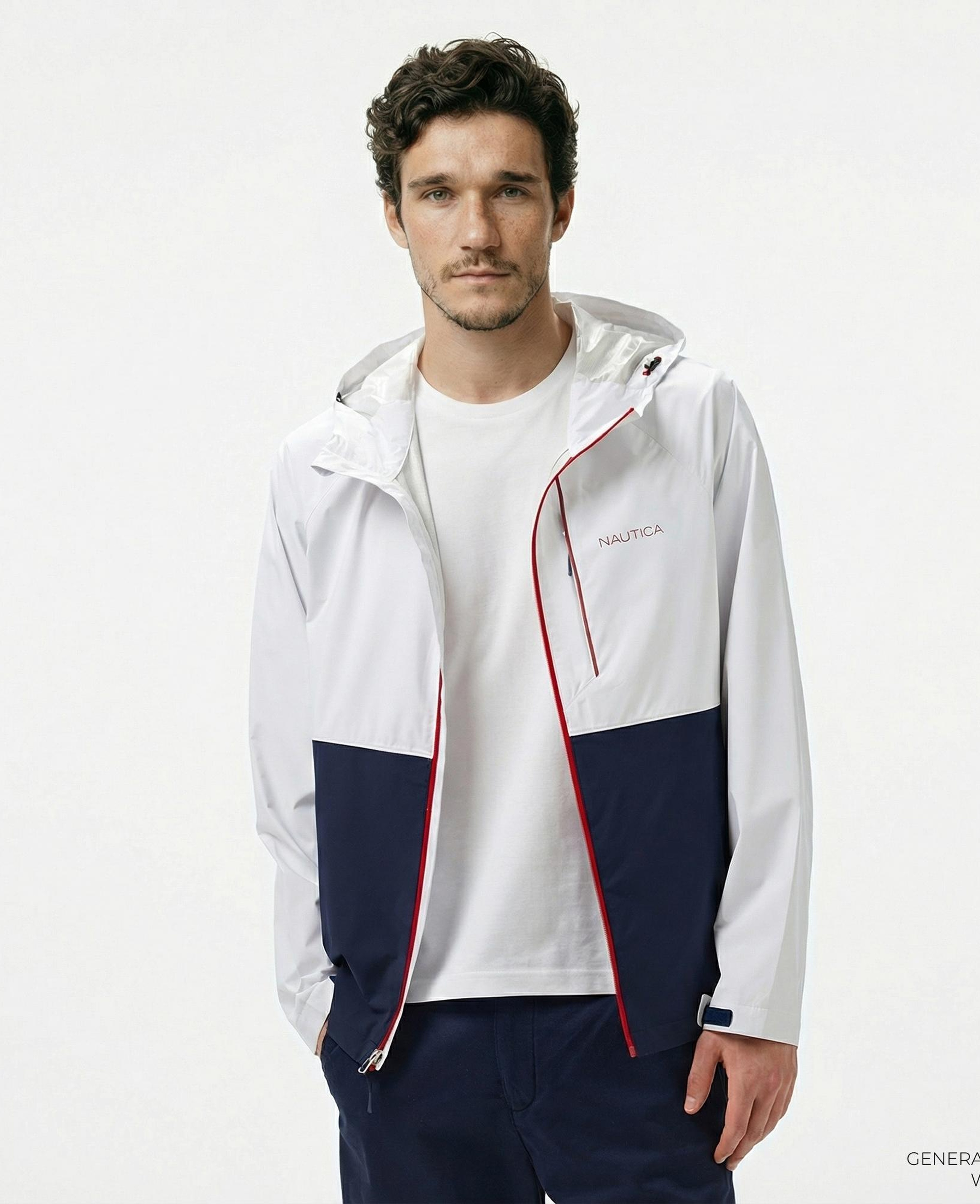 Nautica Erkek Beyaz Regular Fit Dik Yaka Mont
