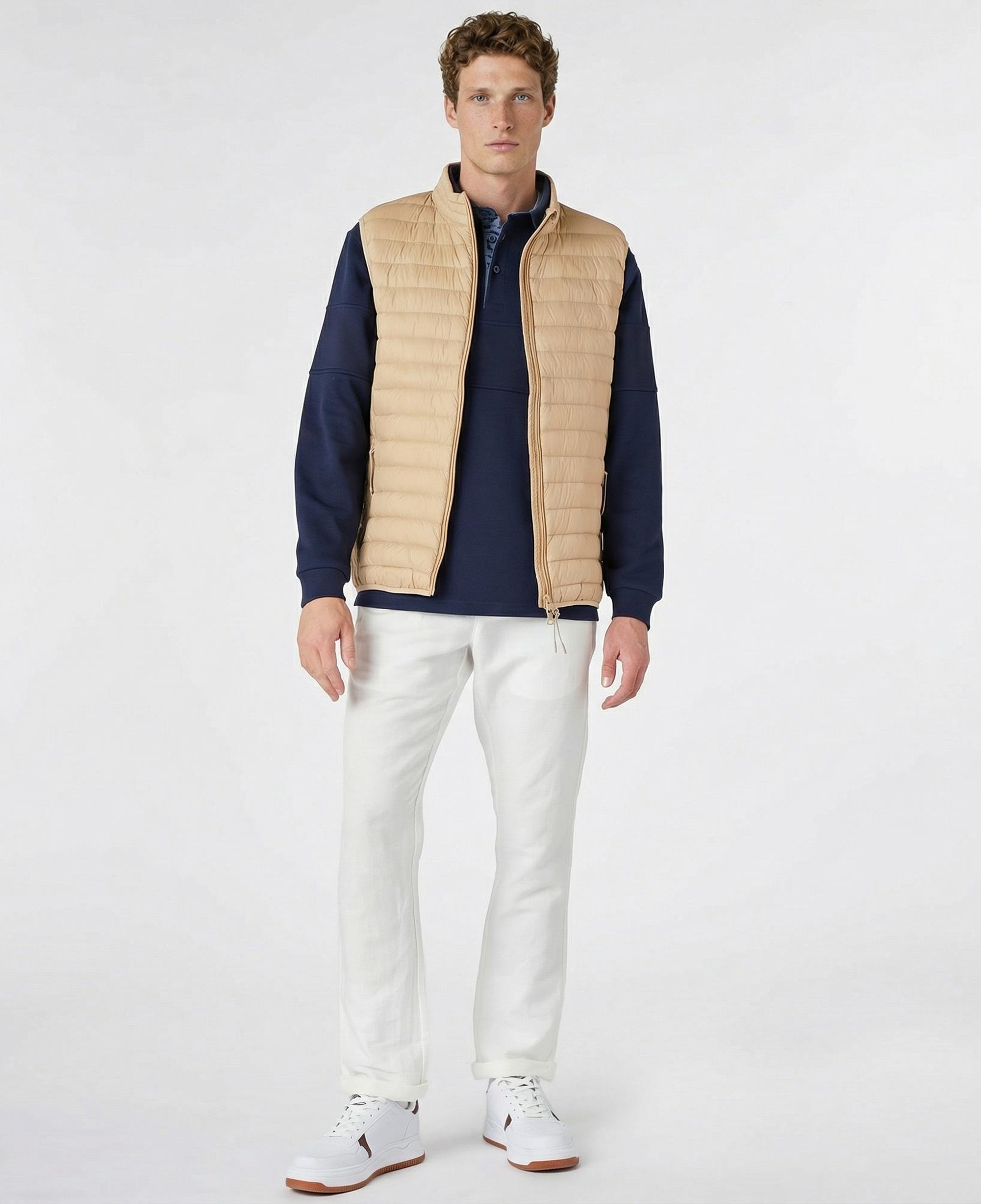 Nautica Erkek Bej Standart Fit Yelek