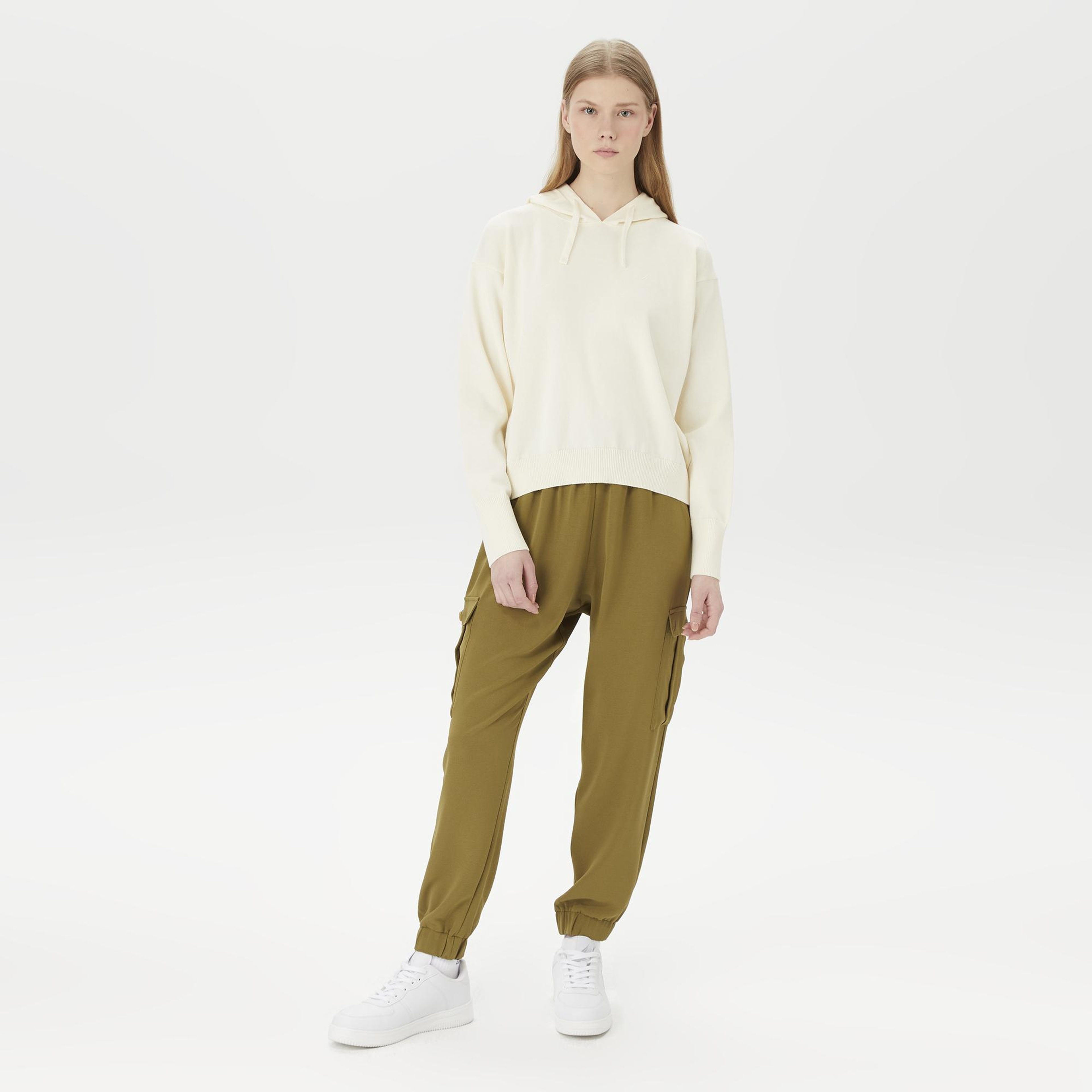 Nautica Kadın Beyaz Relaxed Fit Kazak