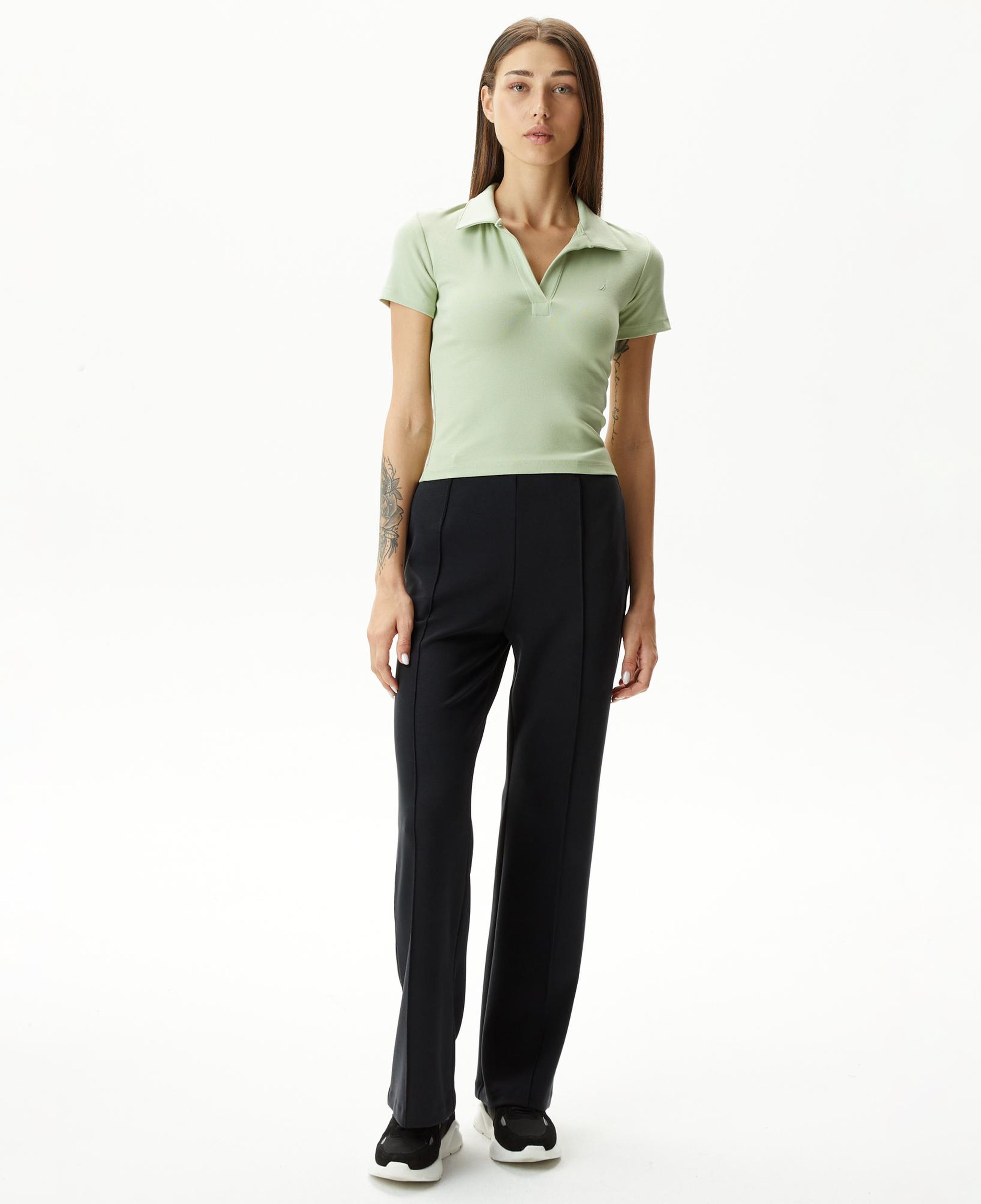 Nautica Kadın Yeşil Slim Fit Kısa Kollu Polo Yaka T-Shirt