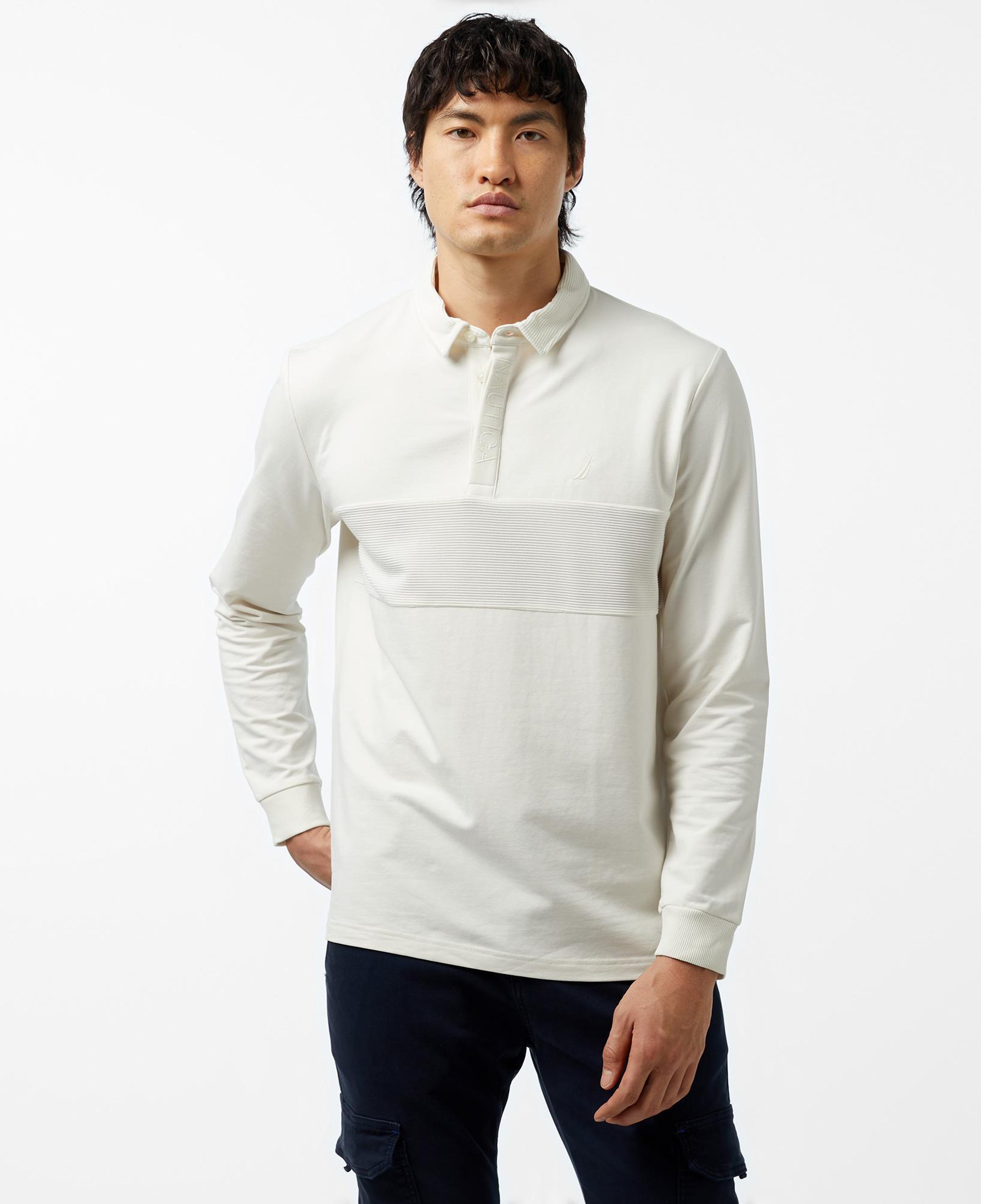 Nautica Erkek Kırık Beyaz Uzun Kollu Polo Yaka T-Shirt