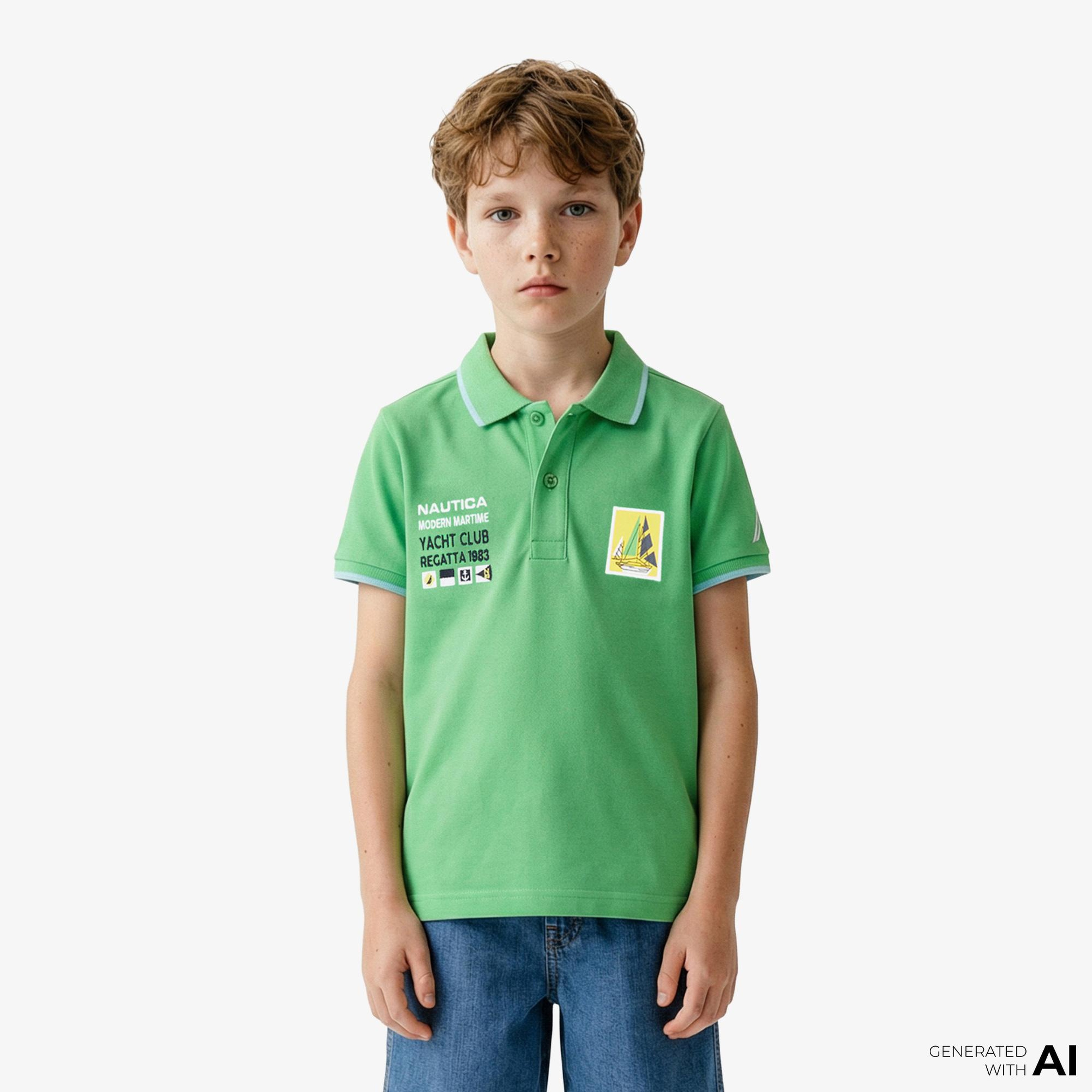 Nautica Erkek Çocuk Yeşil Regular Fit Polo Yaka T-Shirt