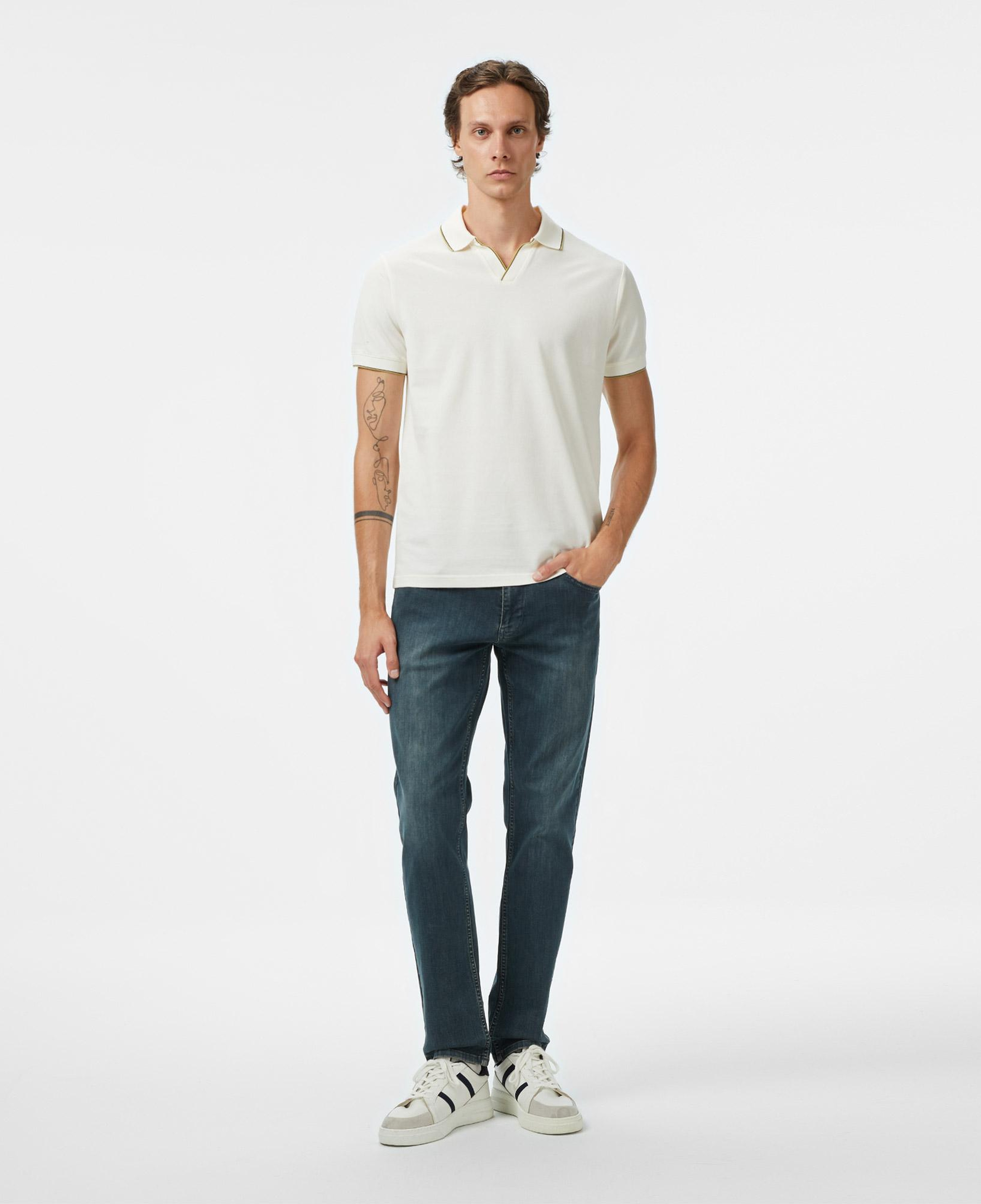 Nautica Erkek Krem Rengi Classic Fit Polo Yaka T-Shirt