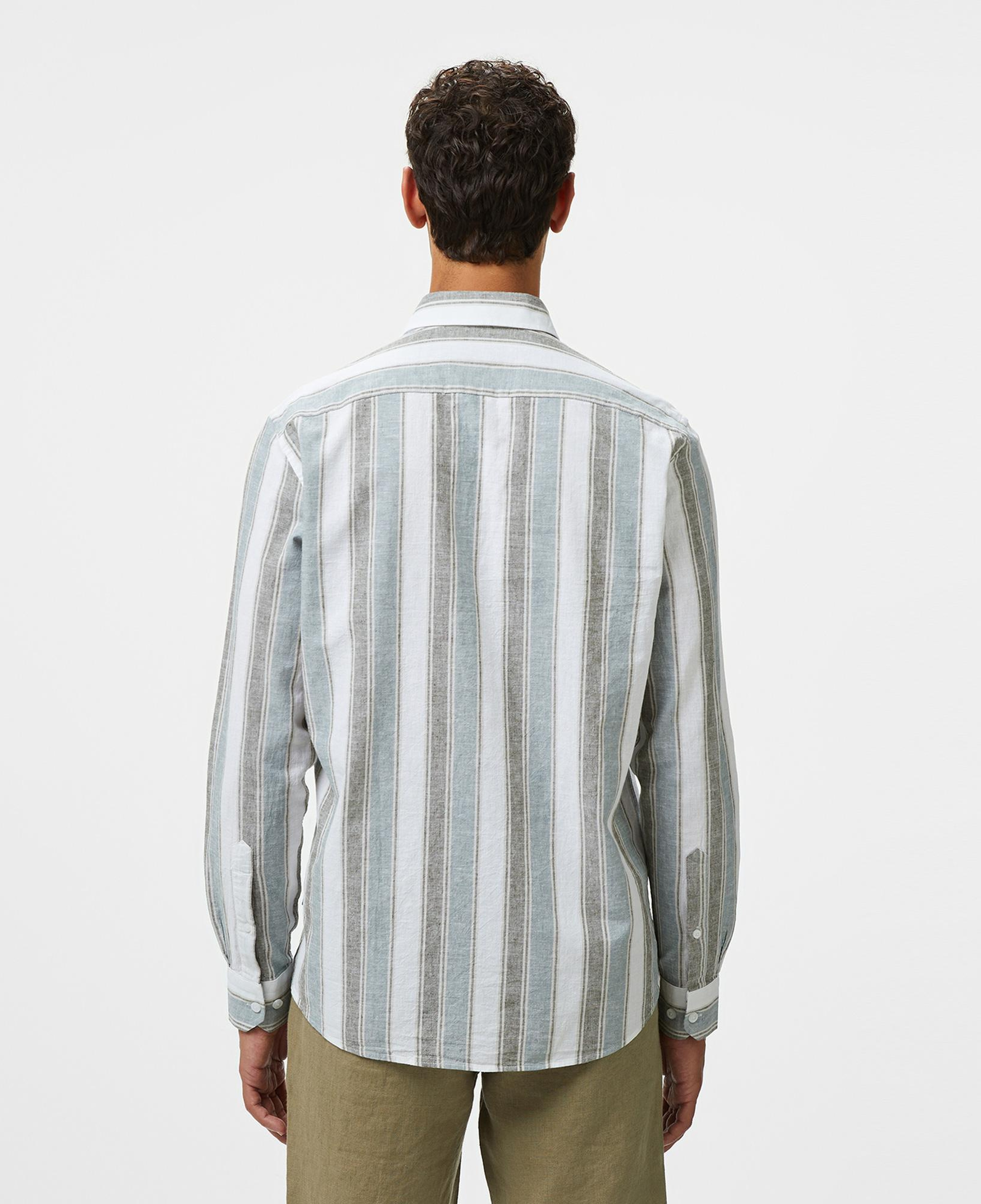 Nautica Erkek Yeşil Classic Fit Çizgili Gömlek