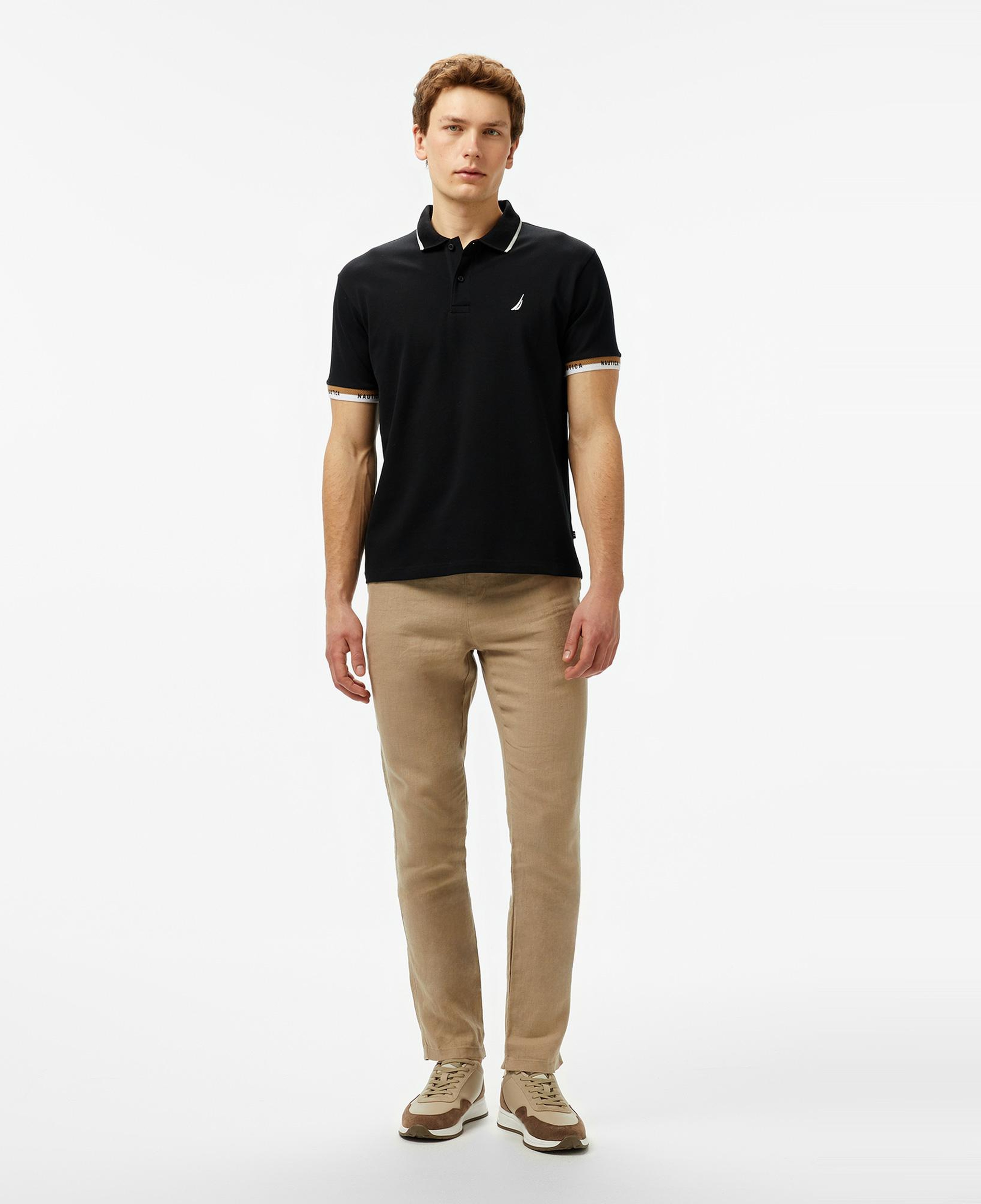 Nautica Erkek Siyah Classic Fit Polo Yaka T-Shirt