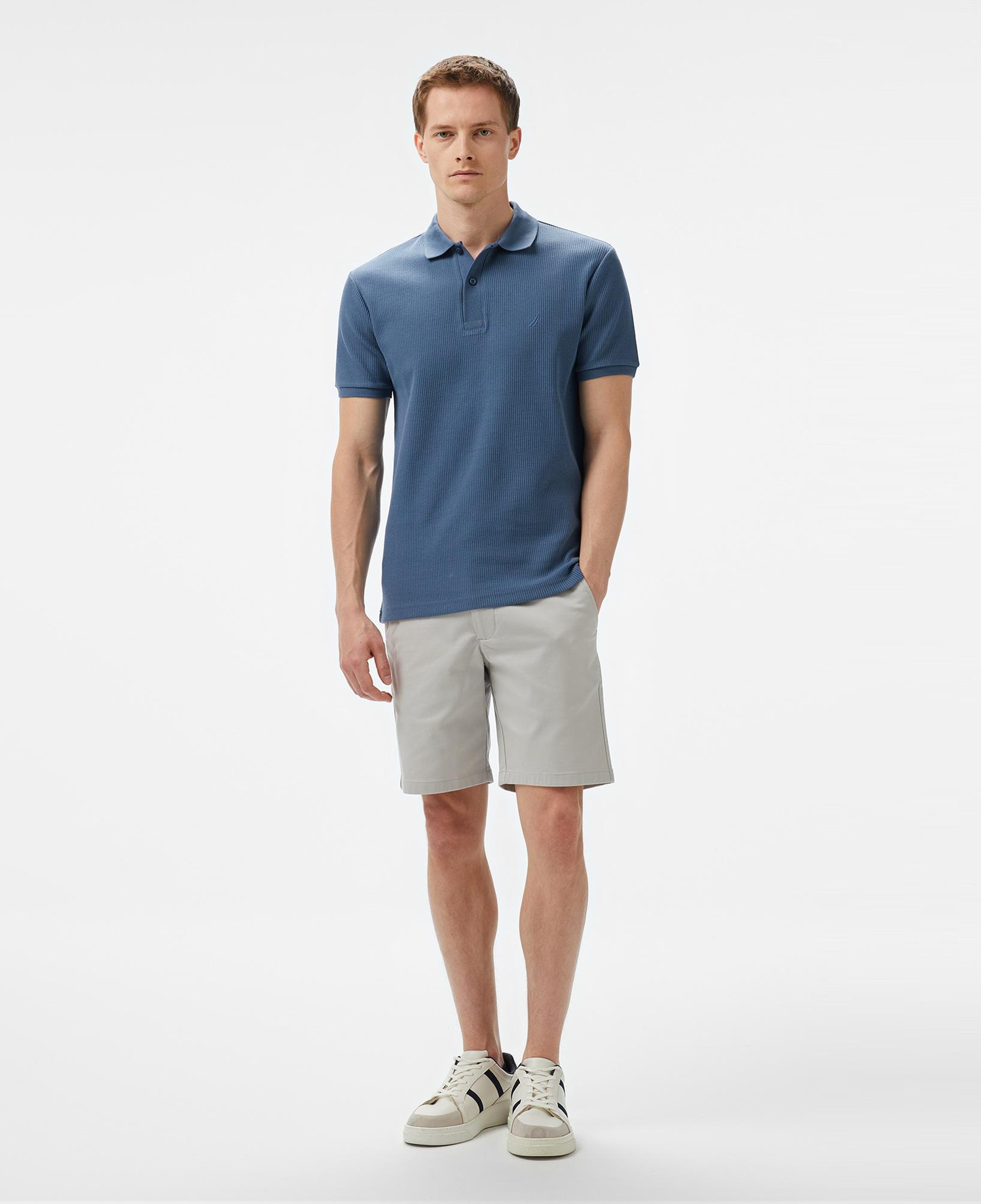 Nautica Erkek Mavi Slim Fit Polo Yaka T-Shirt