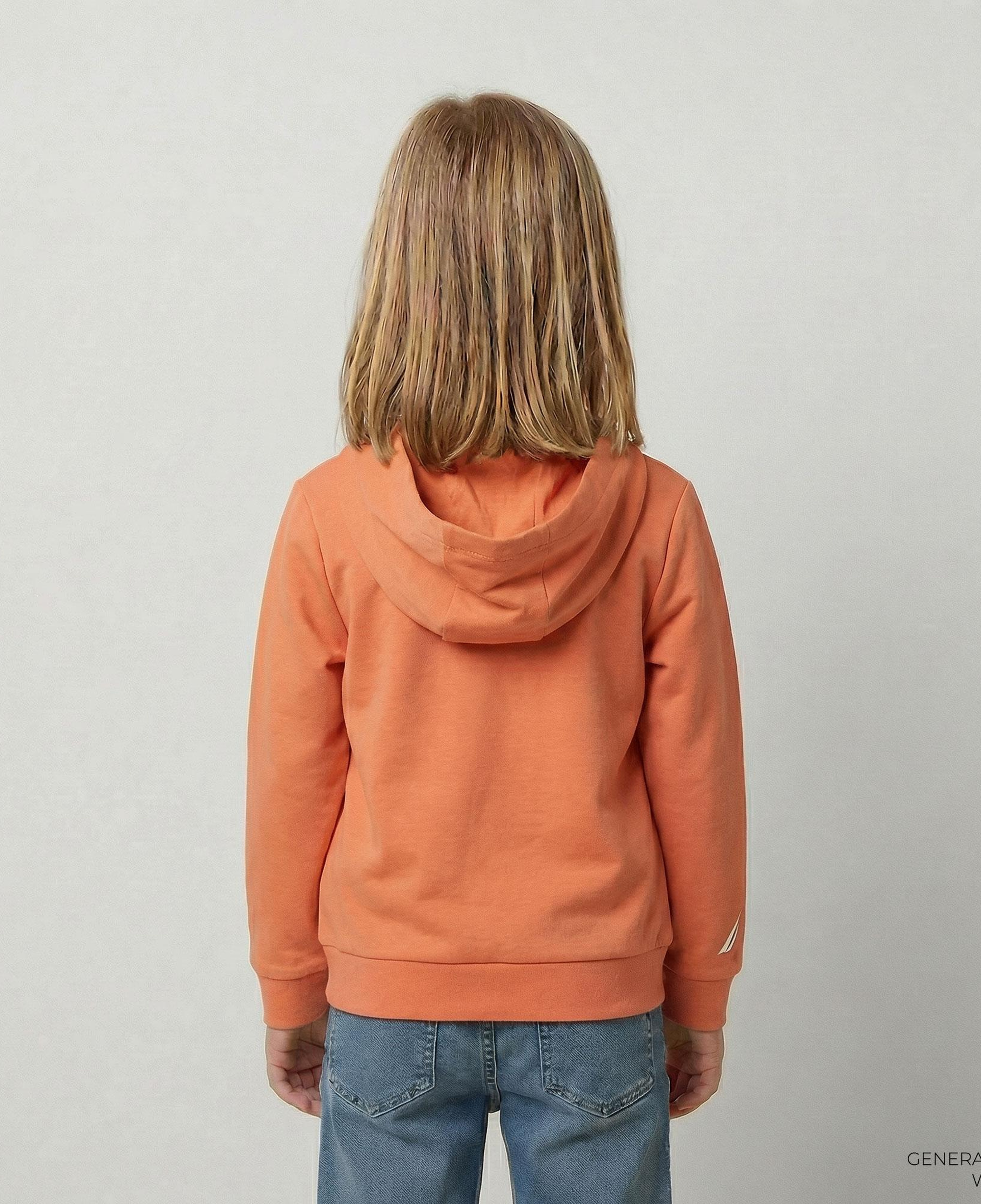 Nautica Erkek Çocuk Turuncu Regular Fit Kapüşonlu Sweatshirt