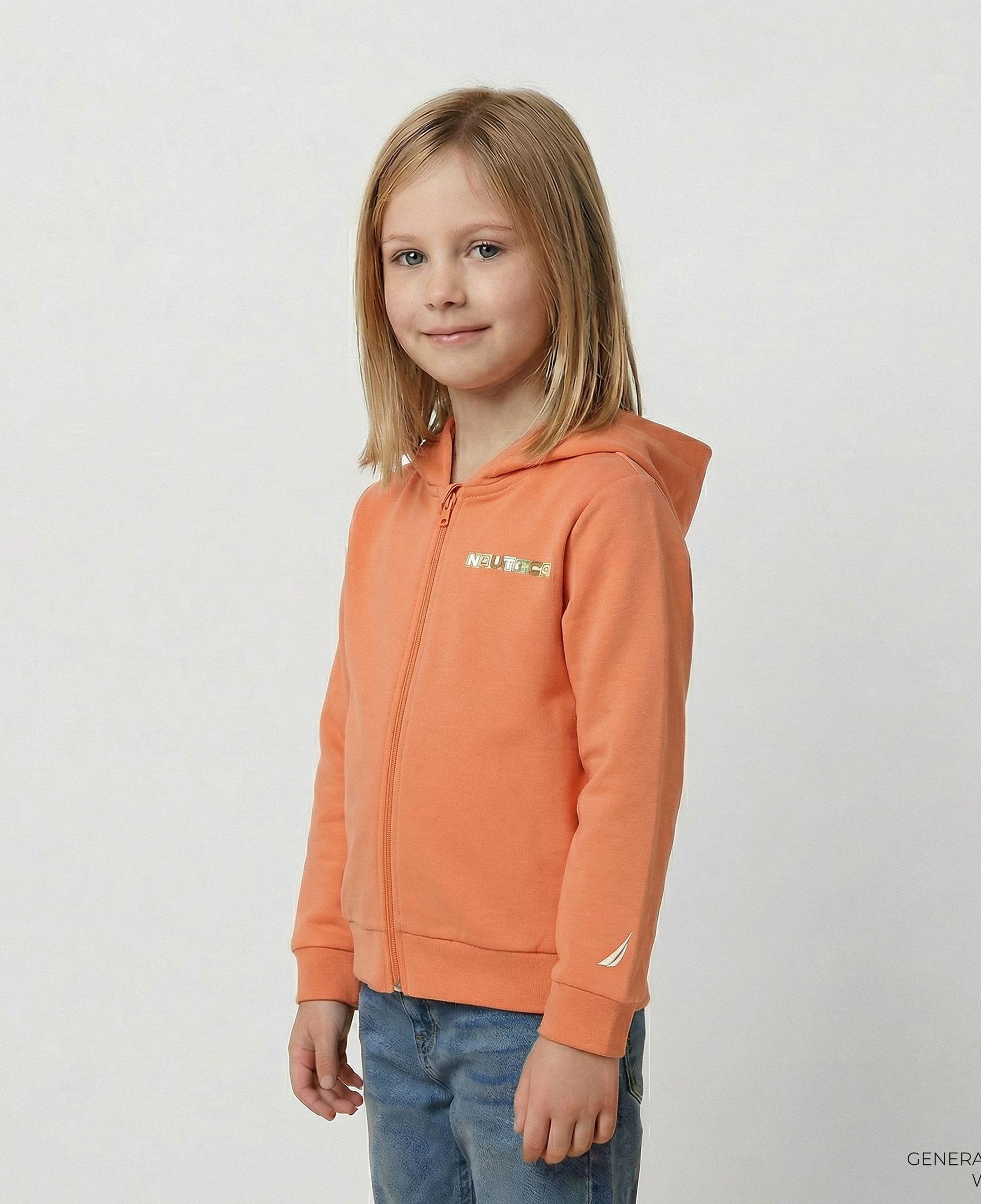 Nautica Erkek Çocuk Turuncu Regular Fit Kapüşonlu Sweatshirt
