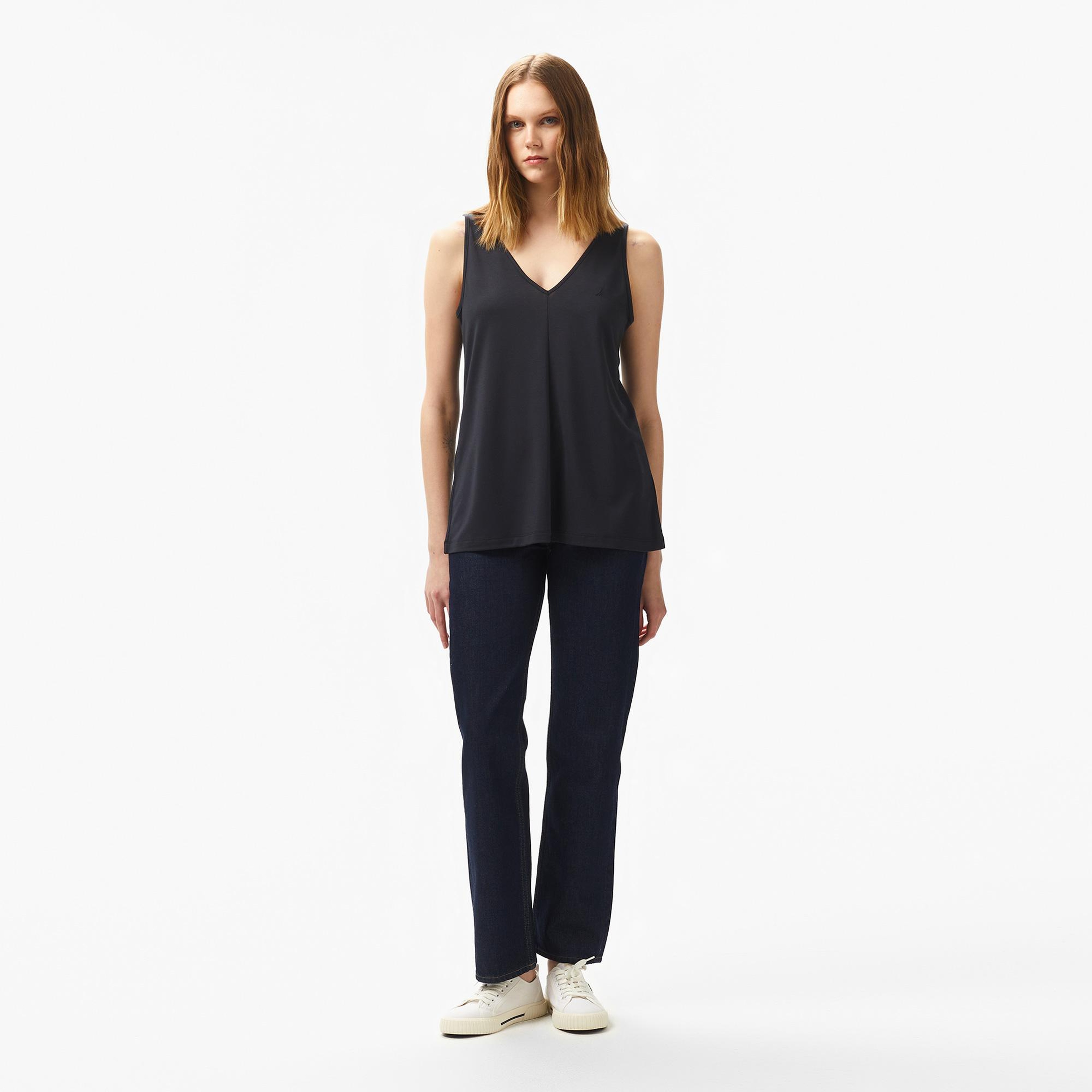 Nautica Kadın Siyah Regular Fit T-Shirt