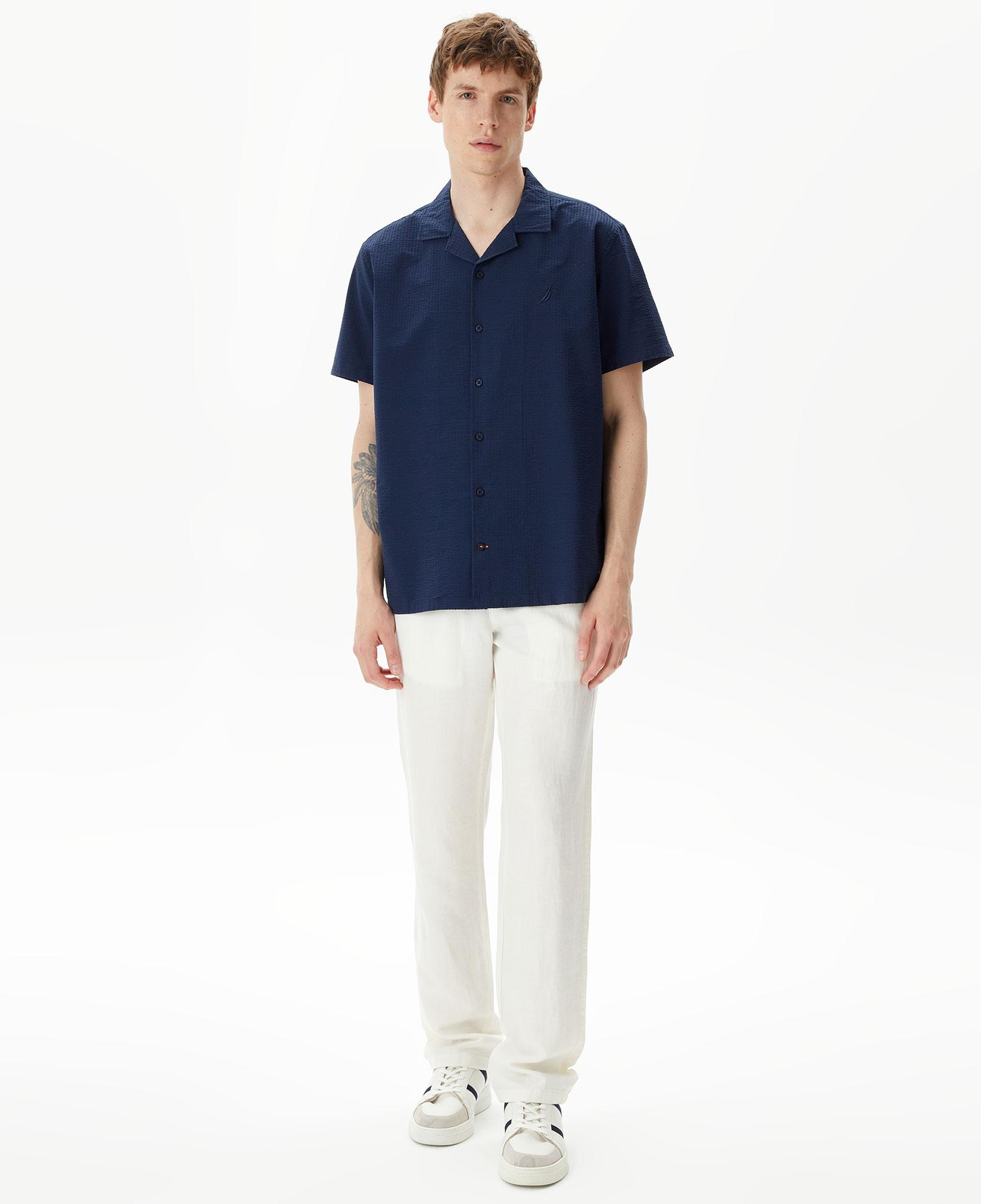 Nautica Erkek Lacivert Classic Fit Kısa Kollu Gömlek
