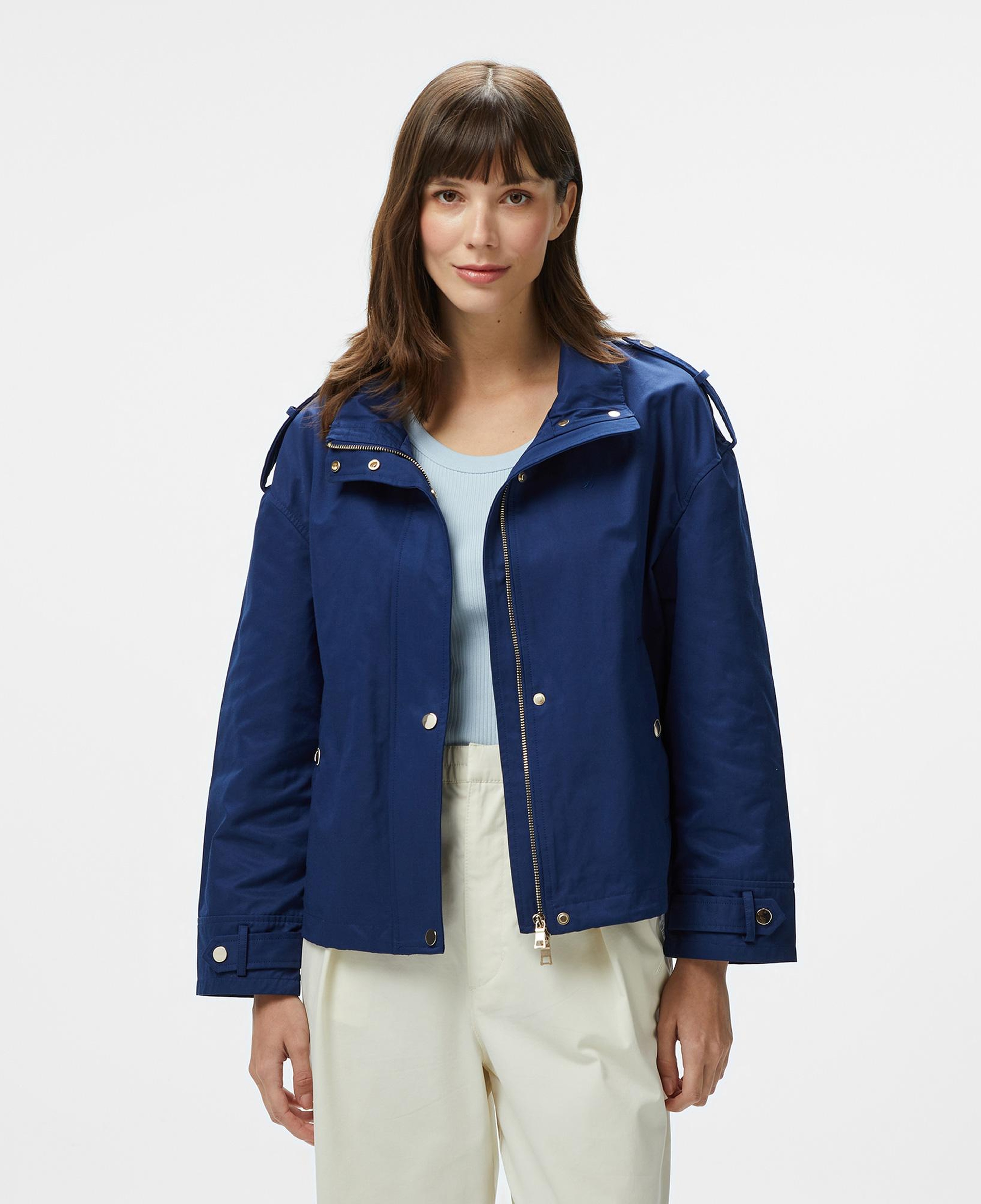 Nautica Kadın Lacivert Regular Fit Dik Yaka Mont