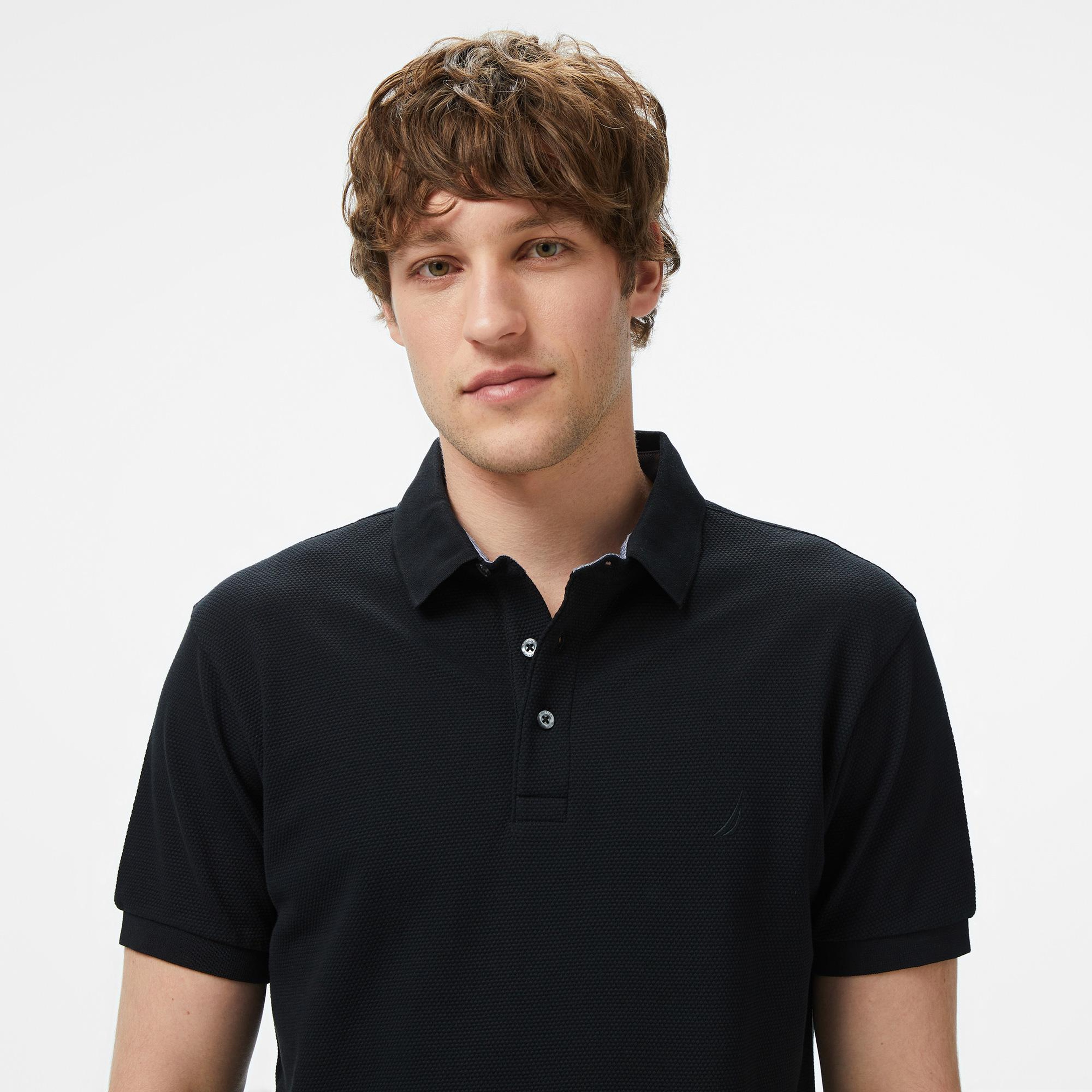 Nautica Erkek Siyah Classic Fit Polo Yaka T-Shirt