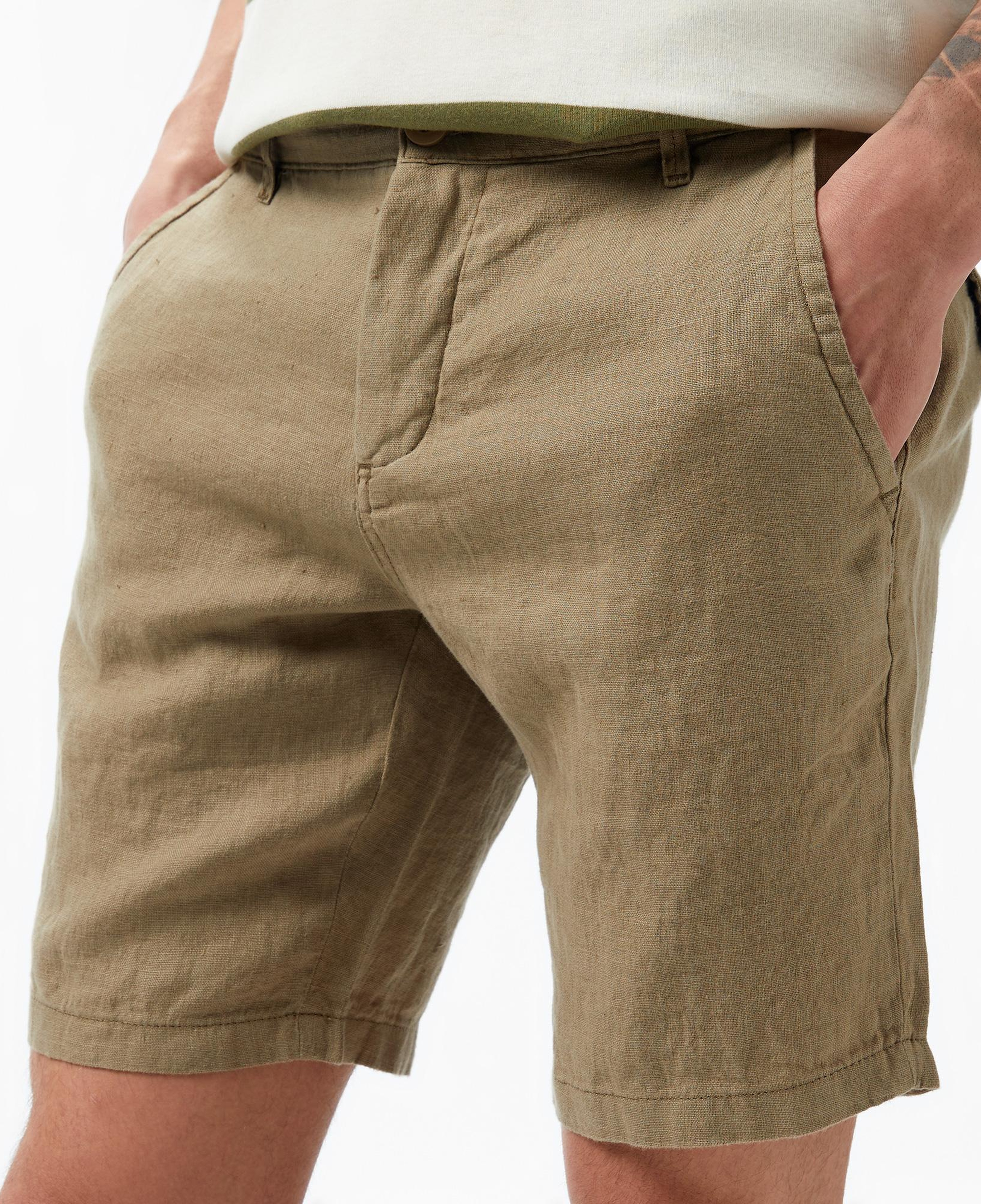 Nautica Erkek Yeşil Slim Fit Keten Şort