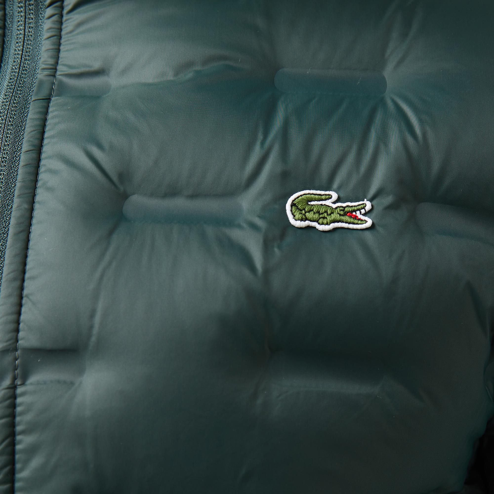 Lacoste Erkek Regular Fit Kapüşonlu Kapitone Koyu Yeşil Mont
