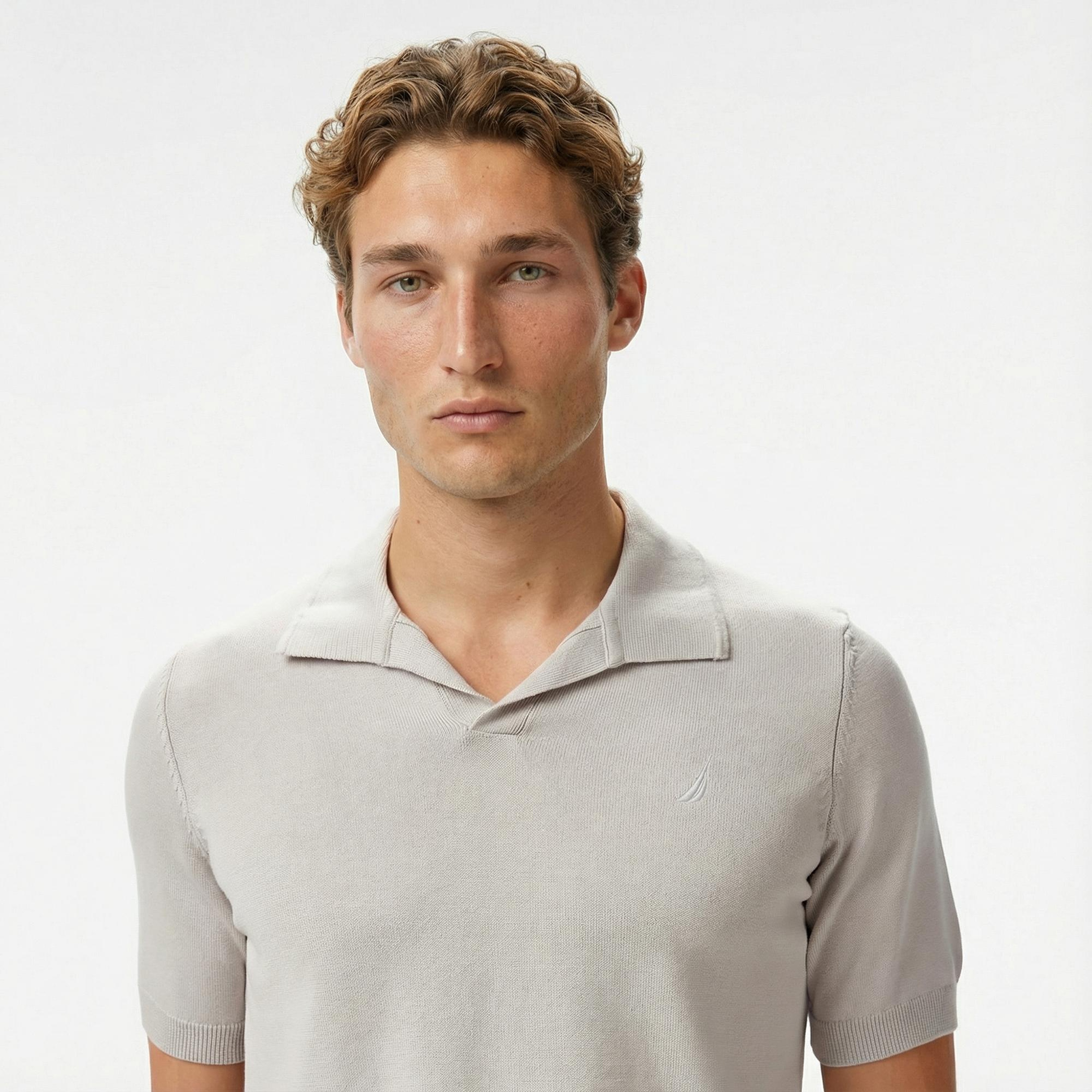 Nautica Erkek Gri Classic Fit Triko